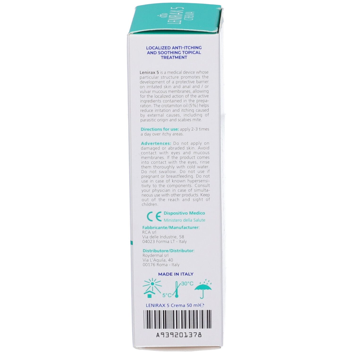 Crema Dermatologica Al Crotamitone 5 % Lenirax 5 50Ml