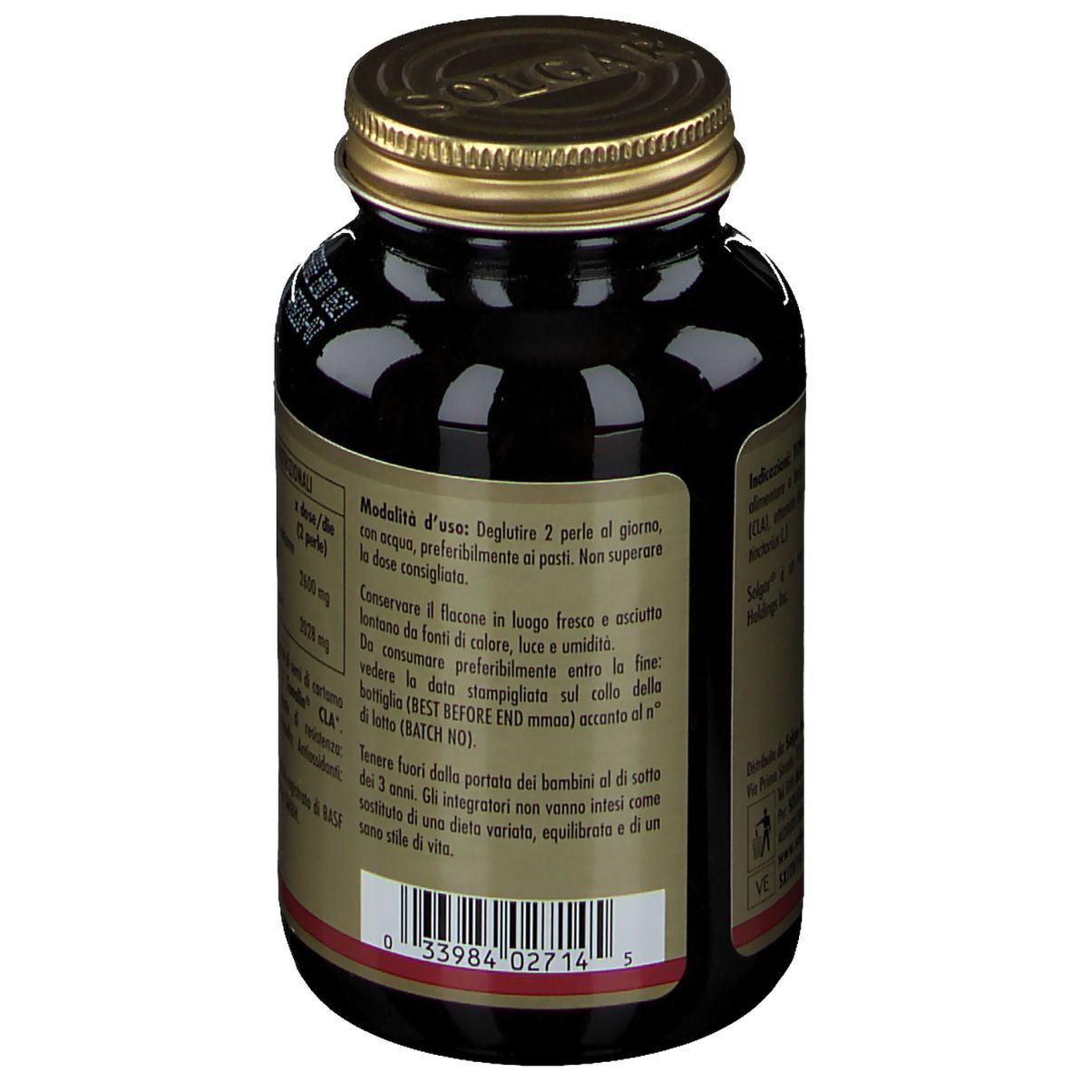 Retro del flacone. Istruzioni per l'uso e avvertenze. Scritta: BEST BEFORE END.