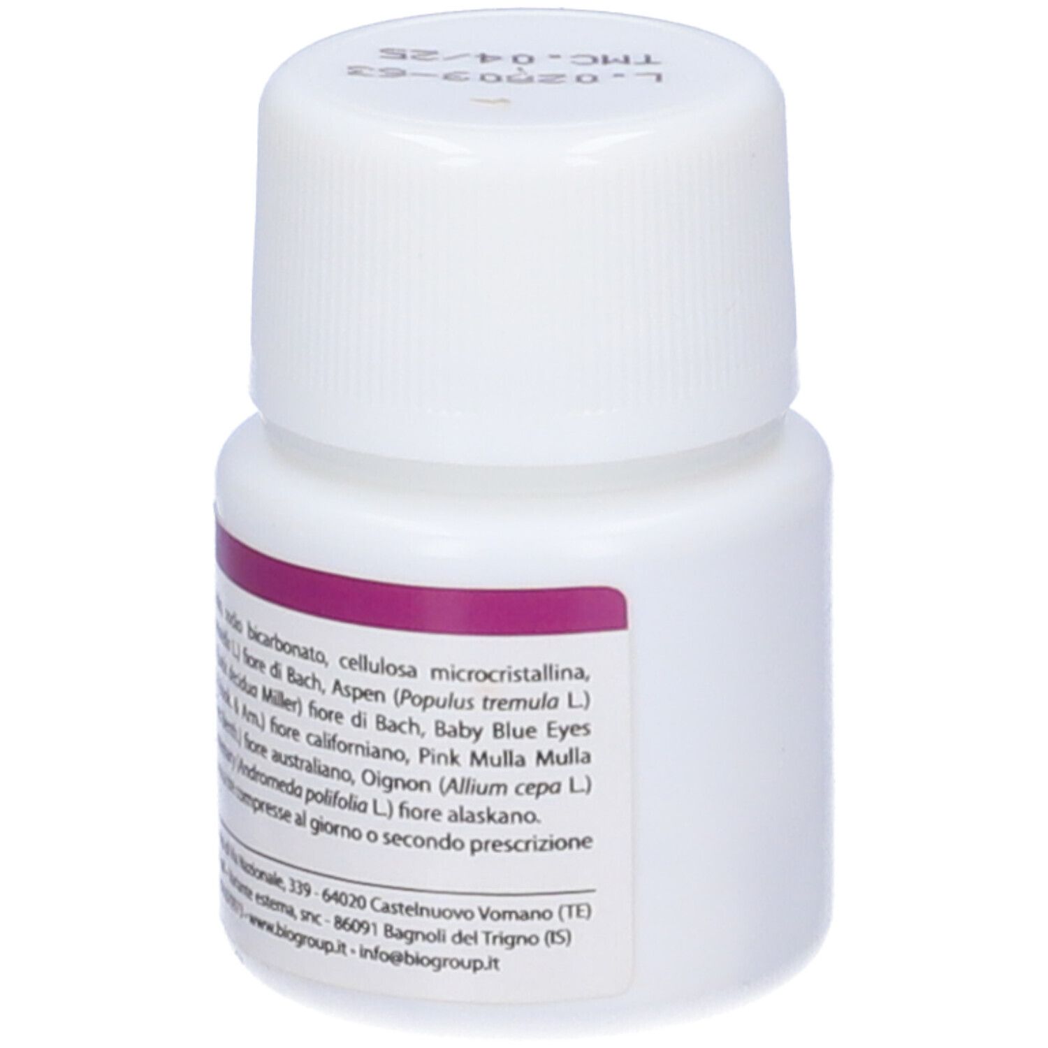 Flacone bianco con tappo a vite. Scritta: Enneaphyt 6, 40 Compresse Orosoluzione 300Mg. Testo sull'etichetta.
