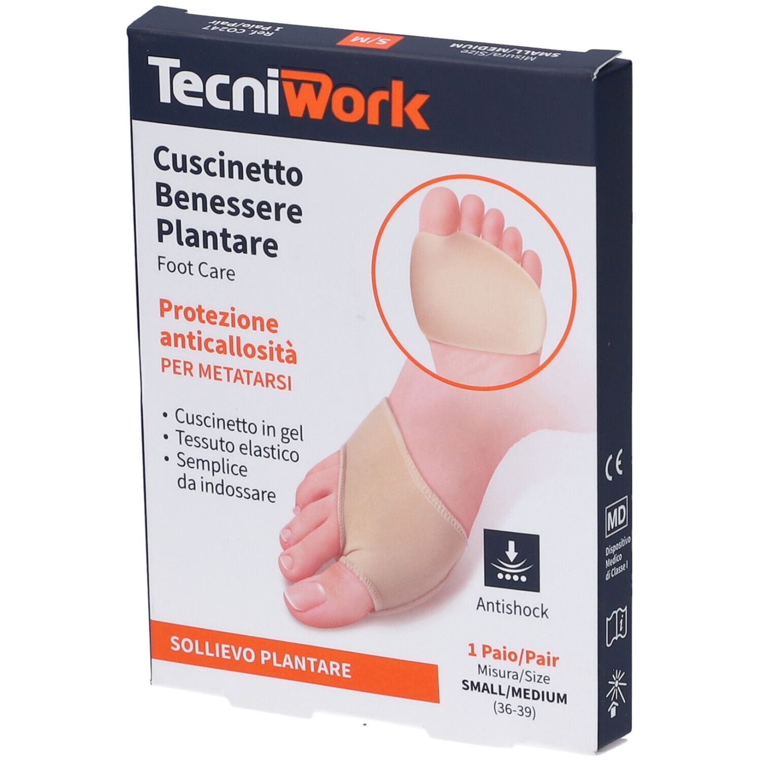 Tecniwork Cuscinetto Benessere Plantare 1 Paio Misura S/M