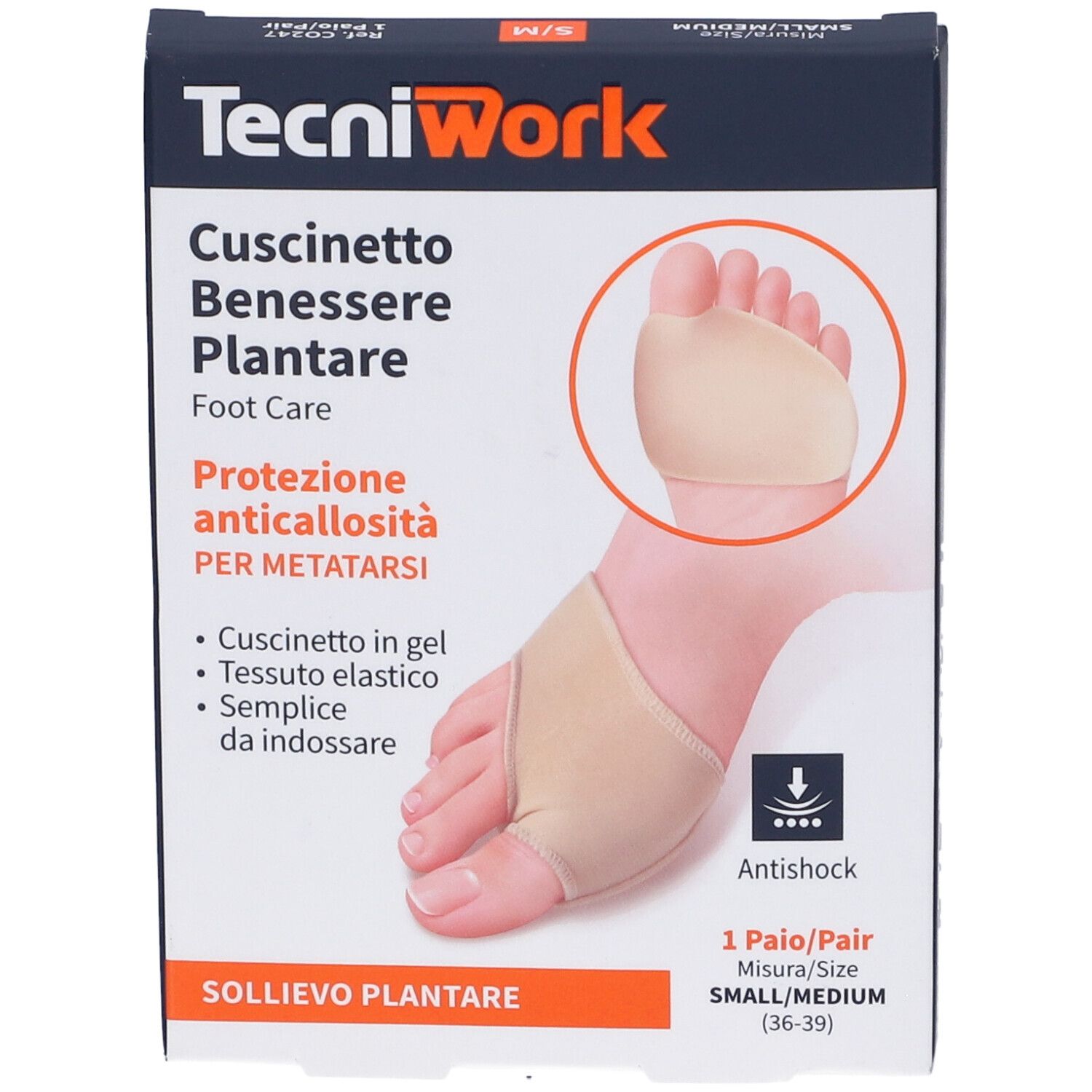 Tecniwork Cuscinetto Benessere Plantare 1 Paio Misura S/M