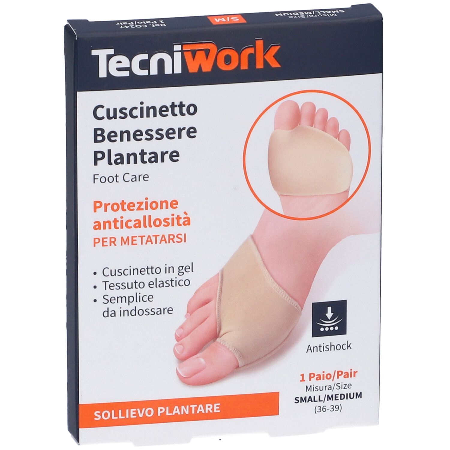 Tecniwork Cuscinetto Benessere Plantare 1 Paio Misura S/M