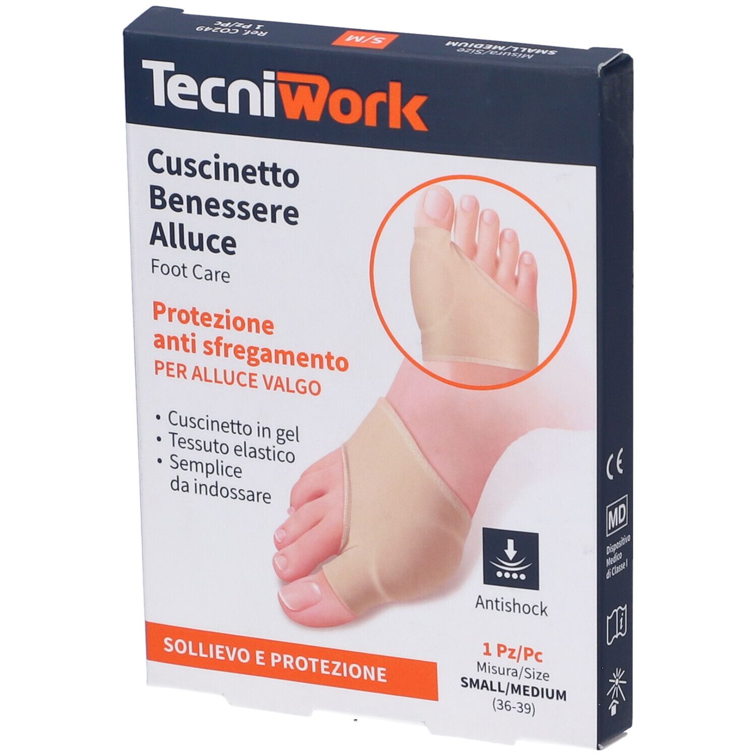 Tecniwork Cuscinetto Benessere Alluce Valgo Misura S/M (36-39)