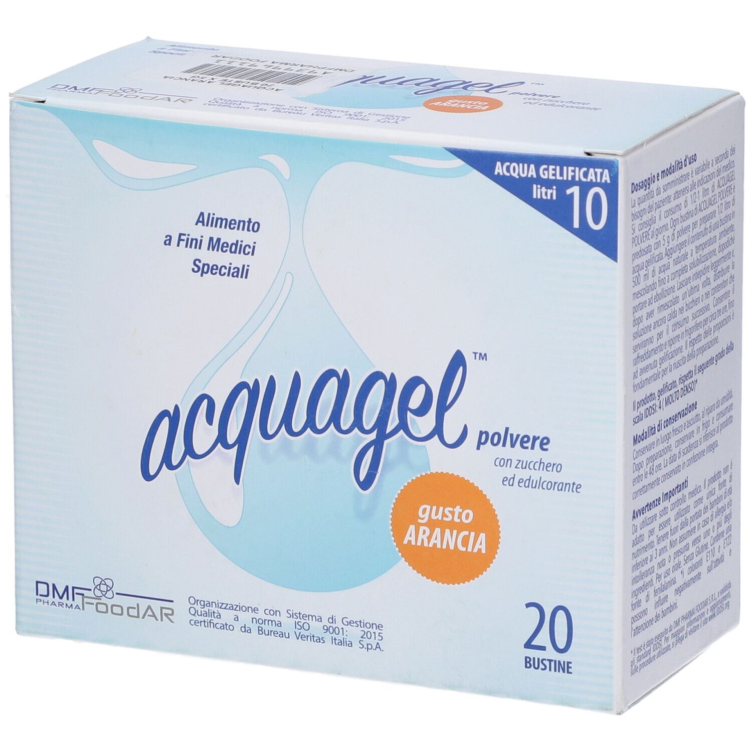 Acquagel Arancia Polvere Addensante 20 Bustine 5 G