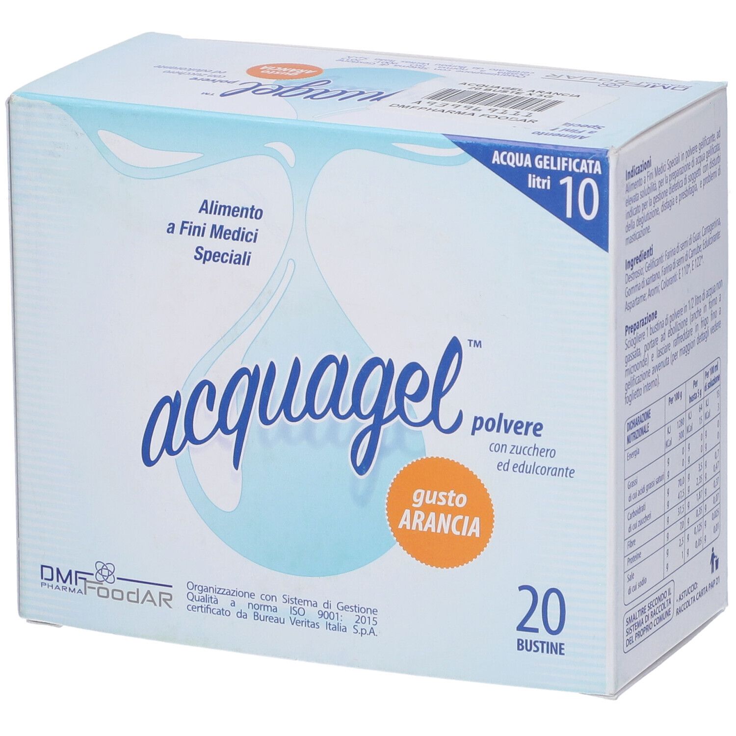 Acquagel Arancia Polvere Addensante 20 Bustine 5 G