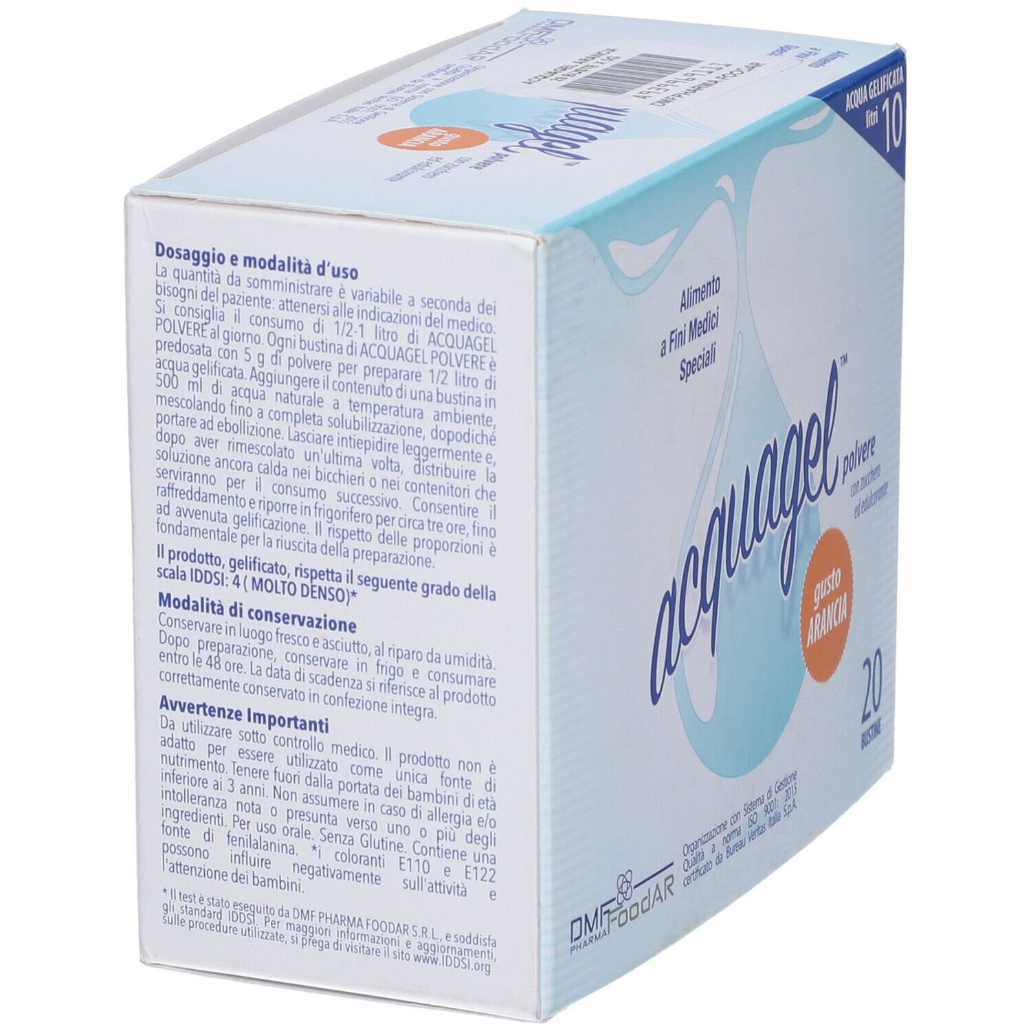 Acquagel Arancia Polvere Addensante 20 Bustine 5 G