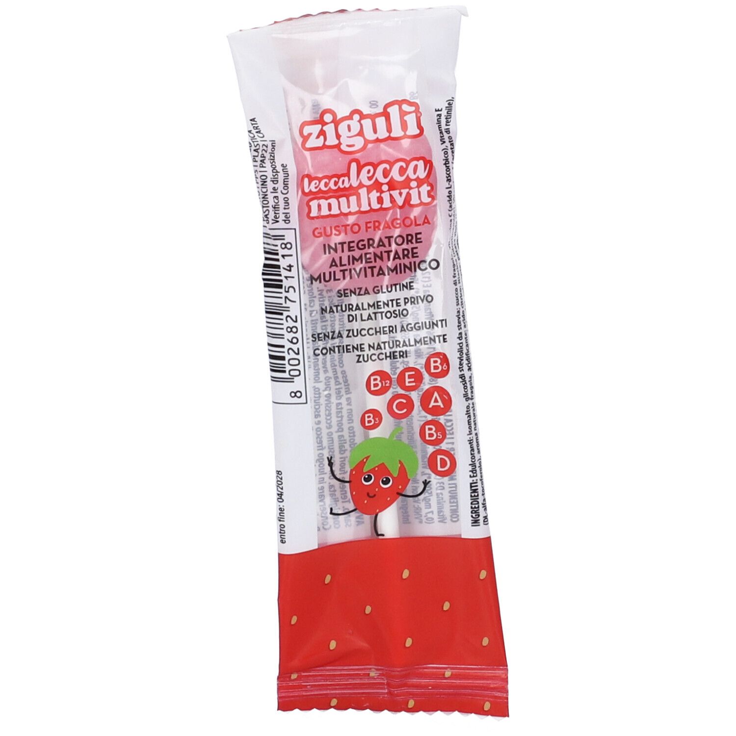 Zigulì Lecca Lecca Multivit Gusto Fragola