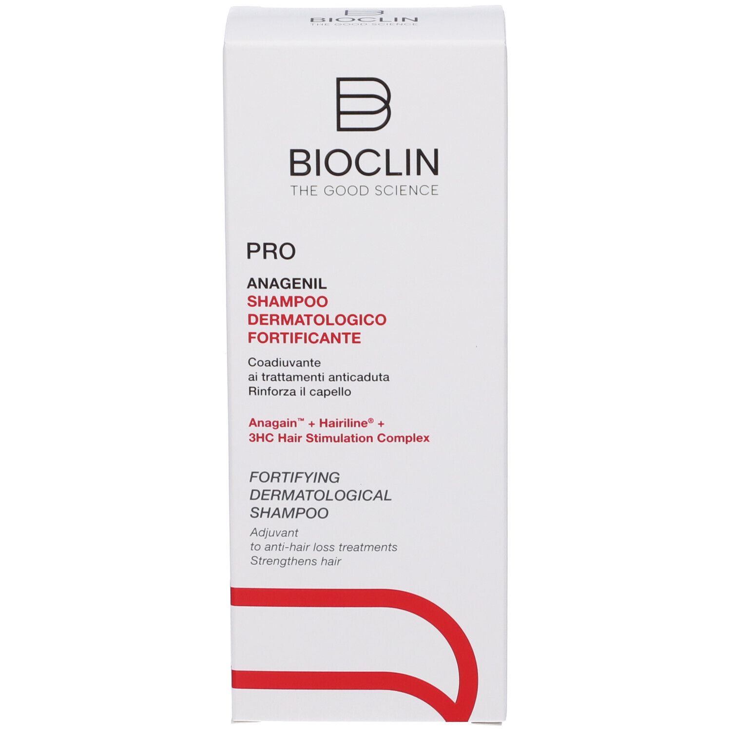 Confezione shampoo Bioclin Pro Anagenil. Fortificante dermatologico.