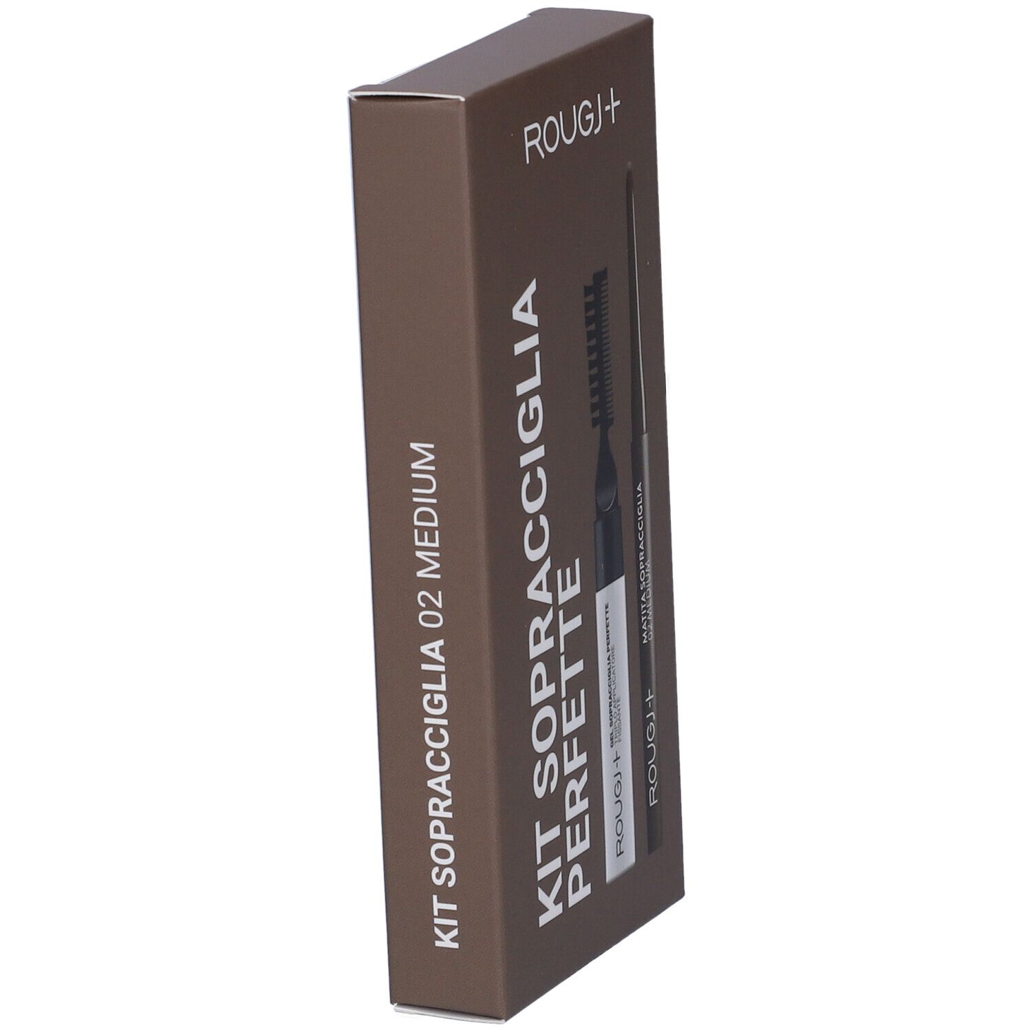 Scatola marrone, Kit Sopracciglia Perfette 02 Medium. Marchio Rougj+.