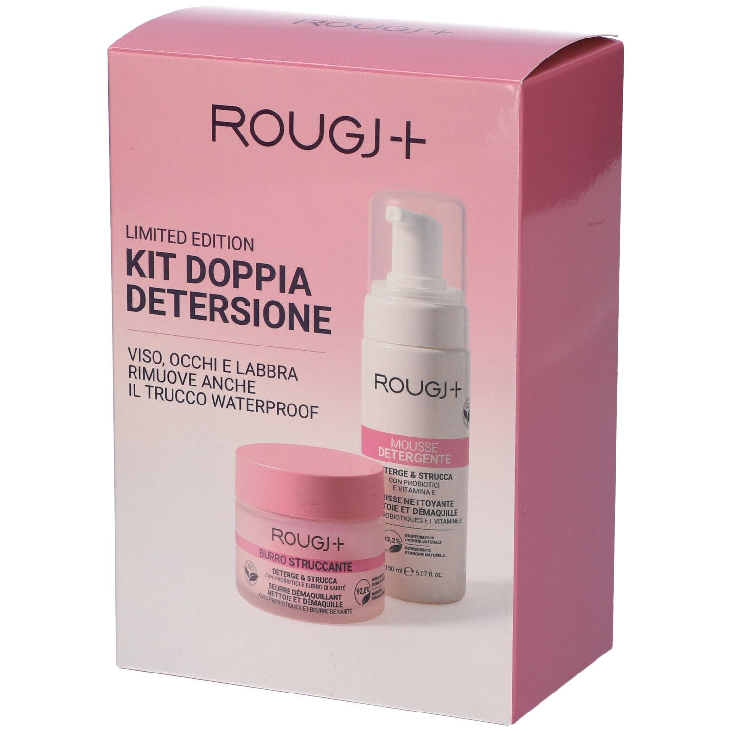 Rougj+ Kit Doppia Detersione Burro Struccante + Mousse Detergente