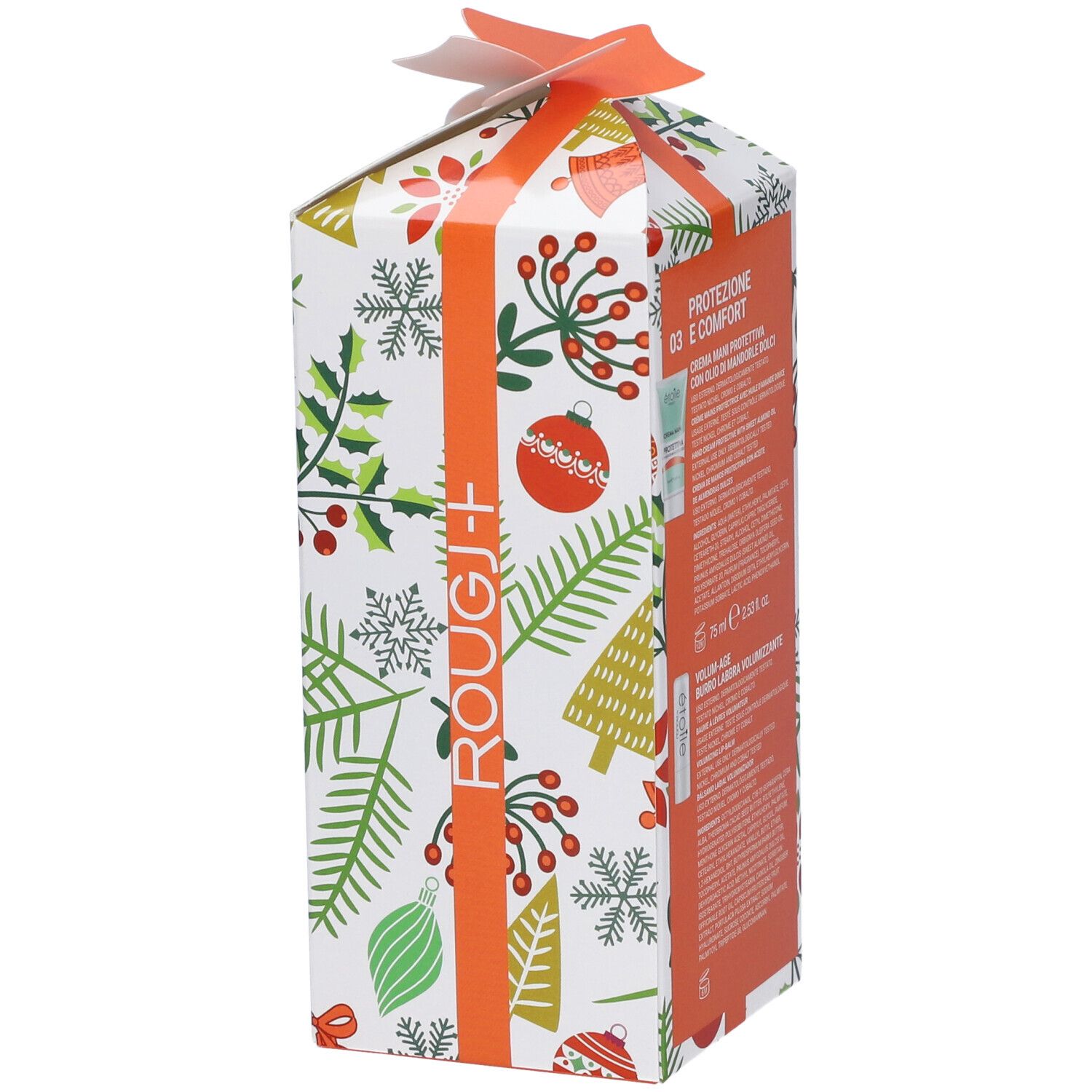 Rougj Cofanetto di Natale 03 Protezione e Comfort Crema Mani Protettiva + Volum-Age Burro Labbra Volumizzante