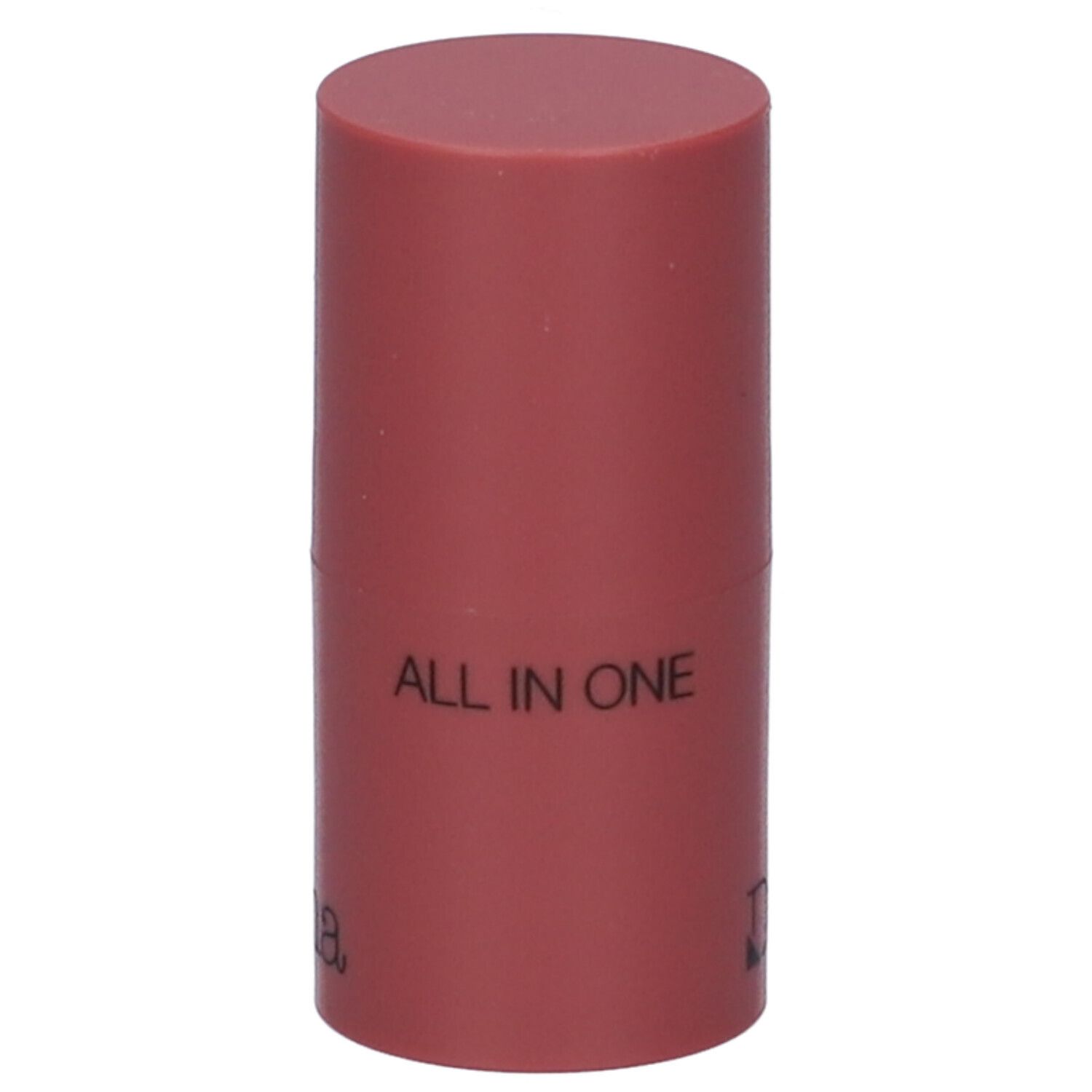 Stick blush rosa cilindrico. Scritta: ALL IN ONE.