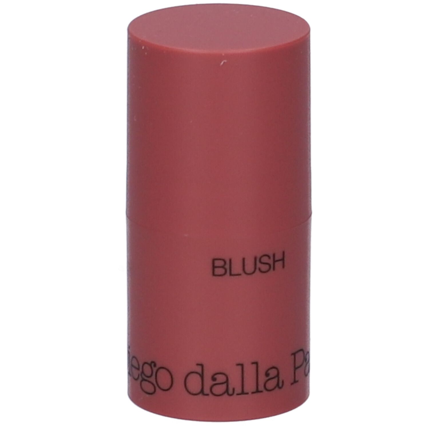 Stick blush rosa cilindrico. Scritta: BLUSH e Diego dalla Palma.