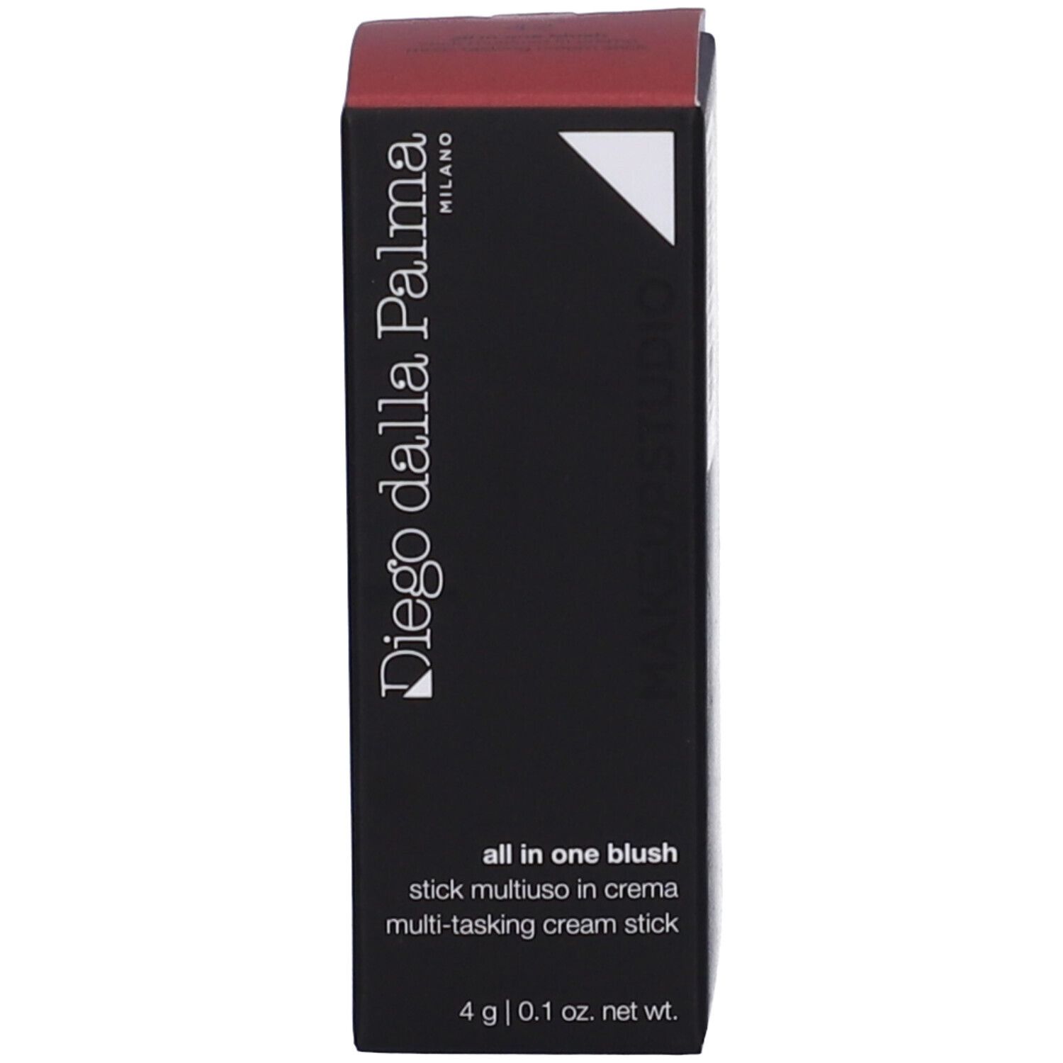 Confezione per stick blush. Scritta: Diego dalla Palma, all in one blush, 4 g.
