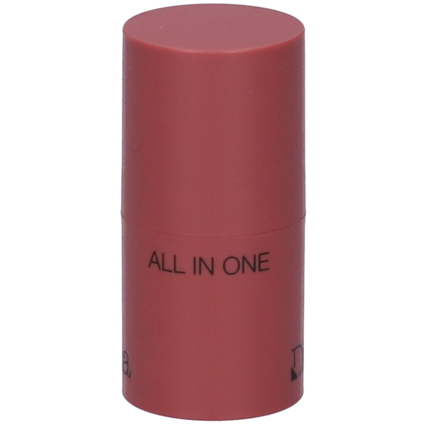 Contenitore cilindrico rosa con scritta "ALL IN ONE".
