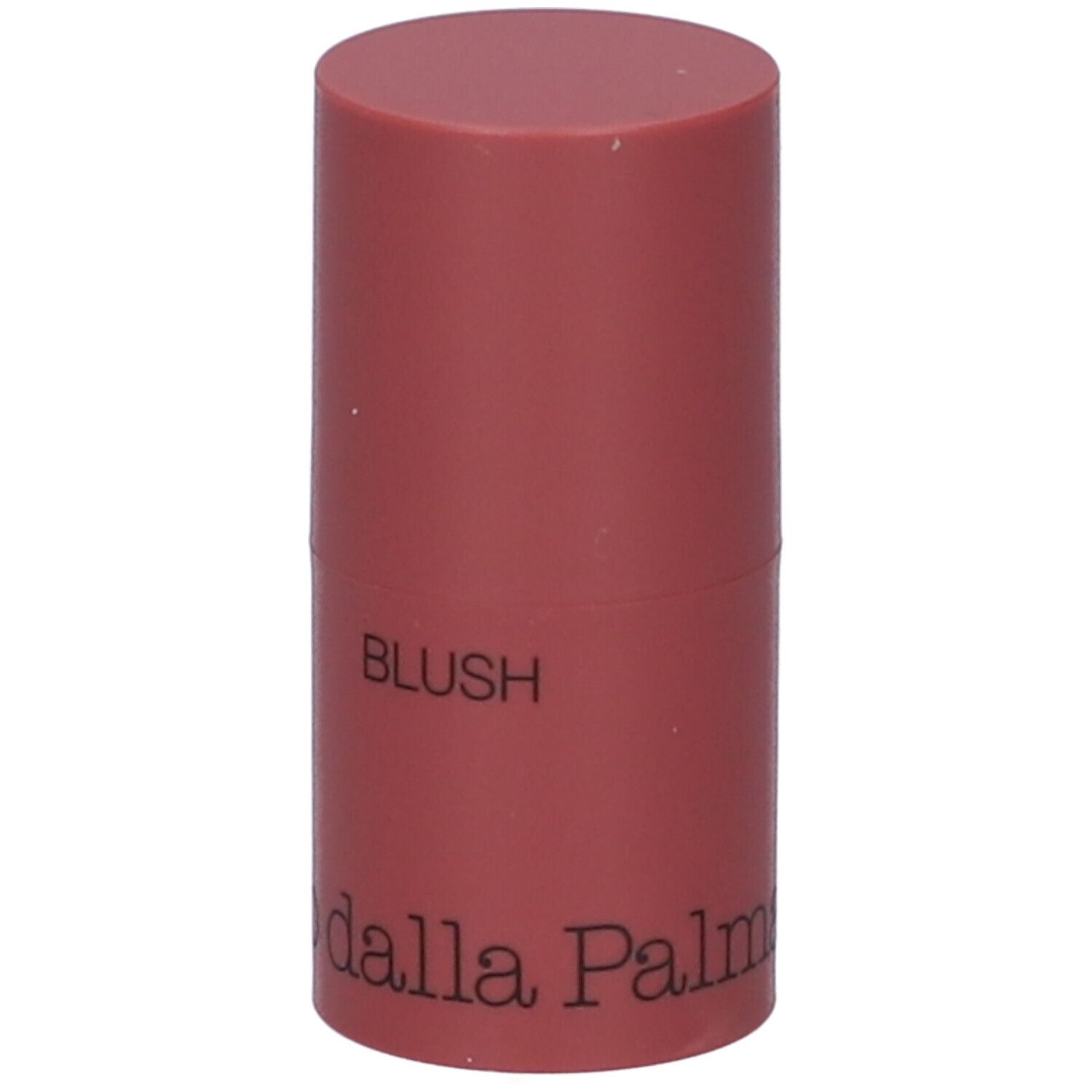 Contenitore cilindrico rosa con scritta "BLUSH" e "dalla Palma".