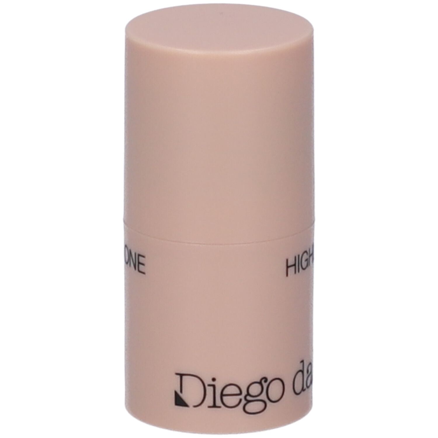 Stick illuminante beige. Scritta nera: HIGH, ONE, Diego dalla Palma.