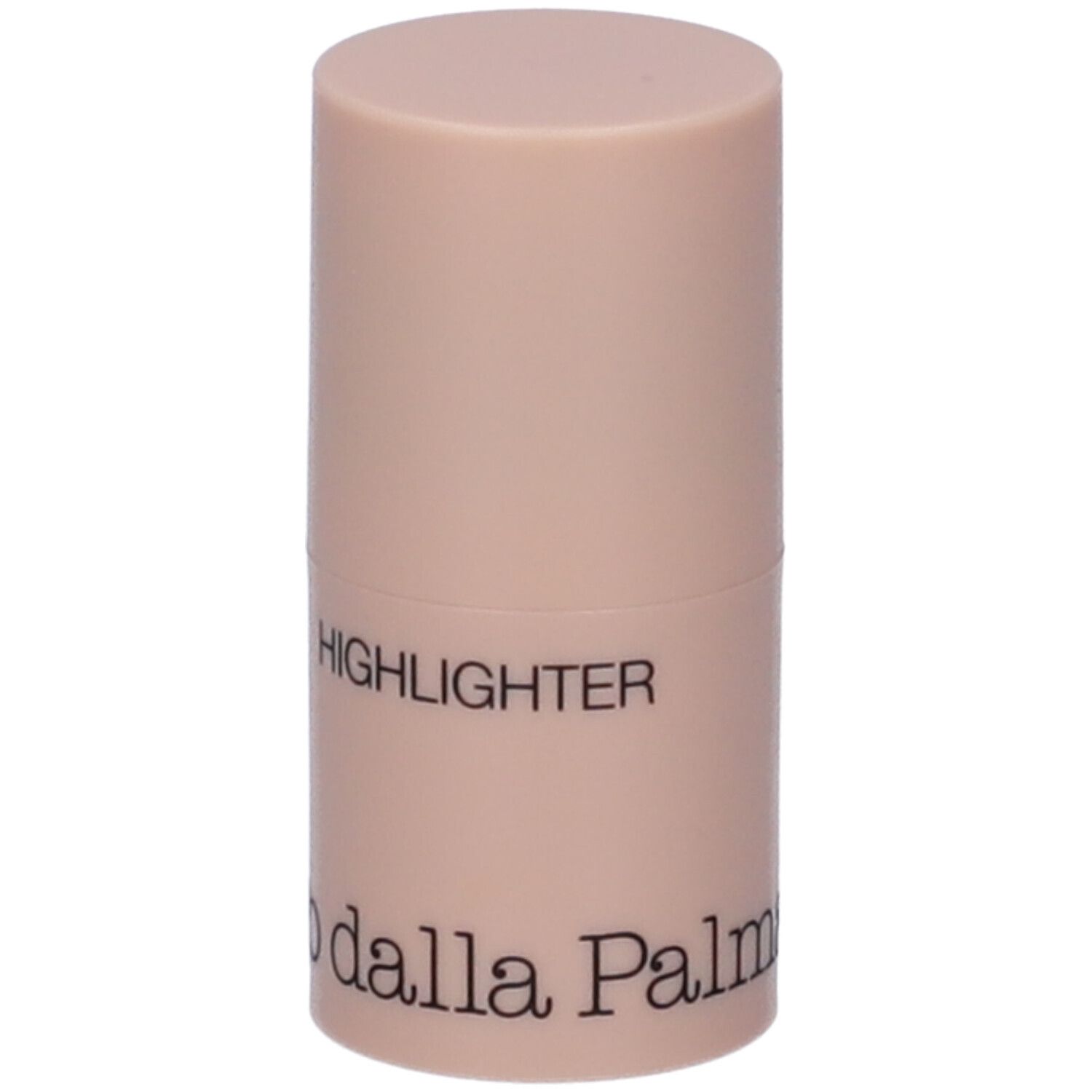 Stick illuminante beige. Scritta nera: HIGHLIGHTER, Diego dalla Palma.