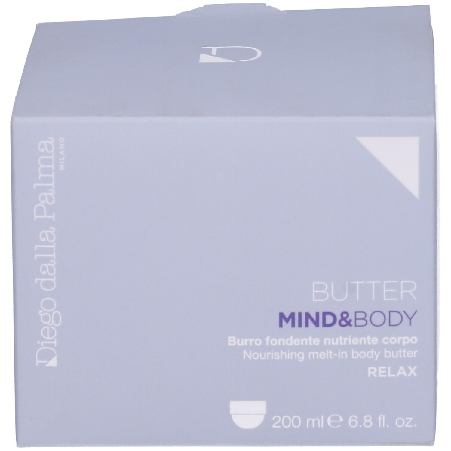 Scatola lilla. Sulla scatola è scritto "BUTTER MIND&BODY RELAX".