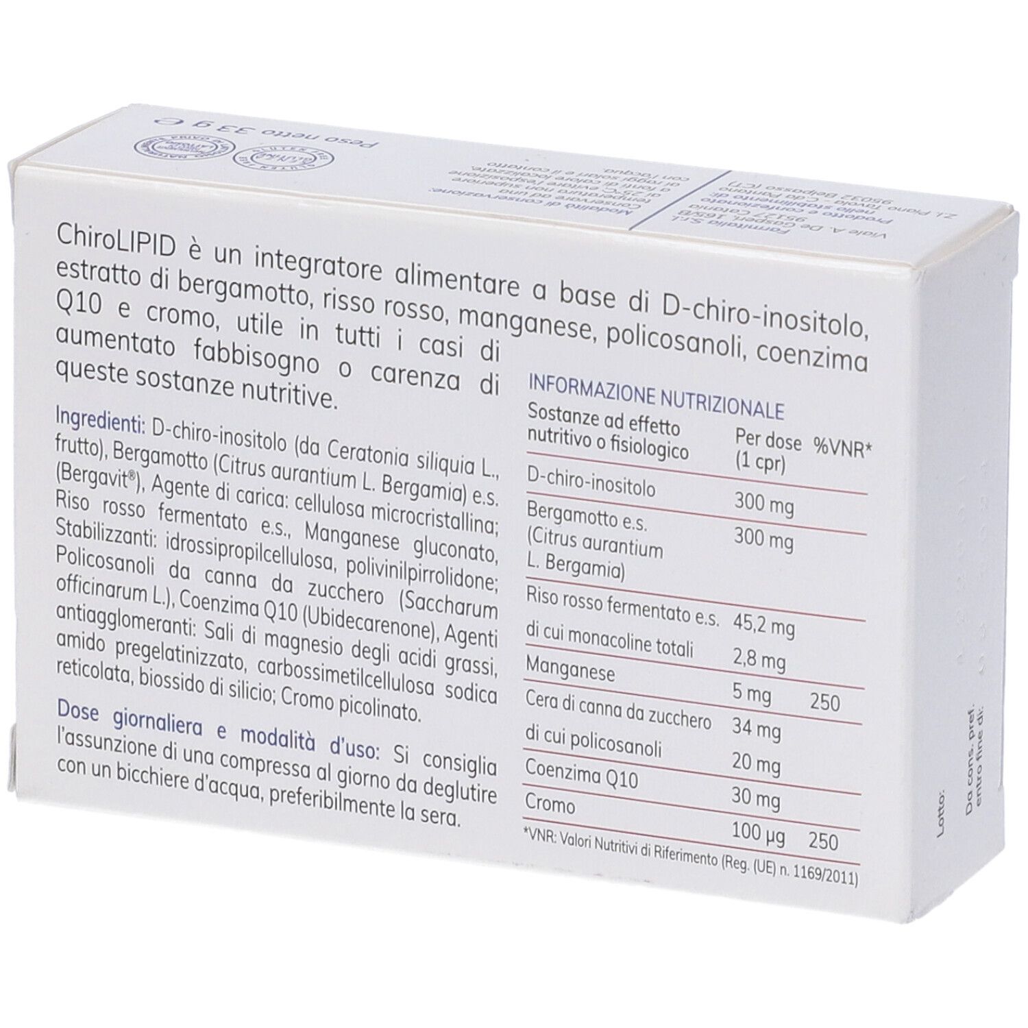 Chirolipid 30 Compresse