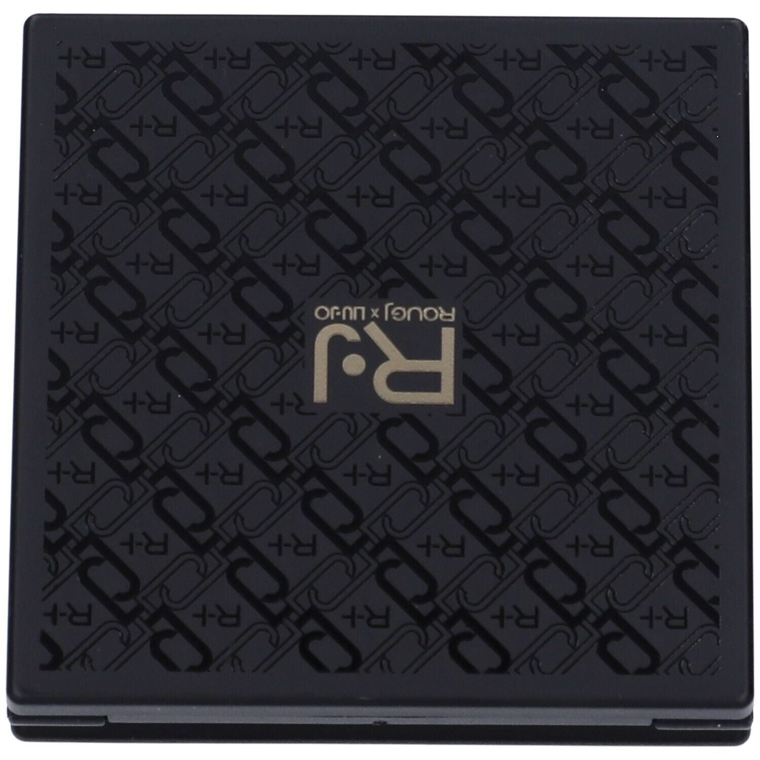 Palette nera chiusa. Coperchio con motivo e logo.