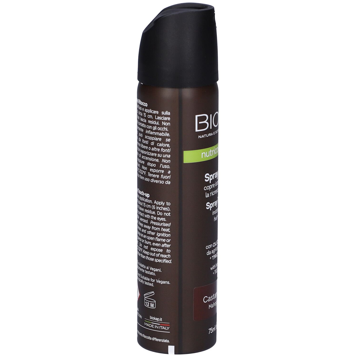 Bios Line  Biokap Nutricolor Delicato Spray Ritocco Castano Mogano 75 Ml