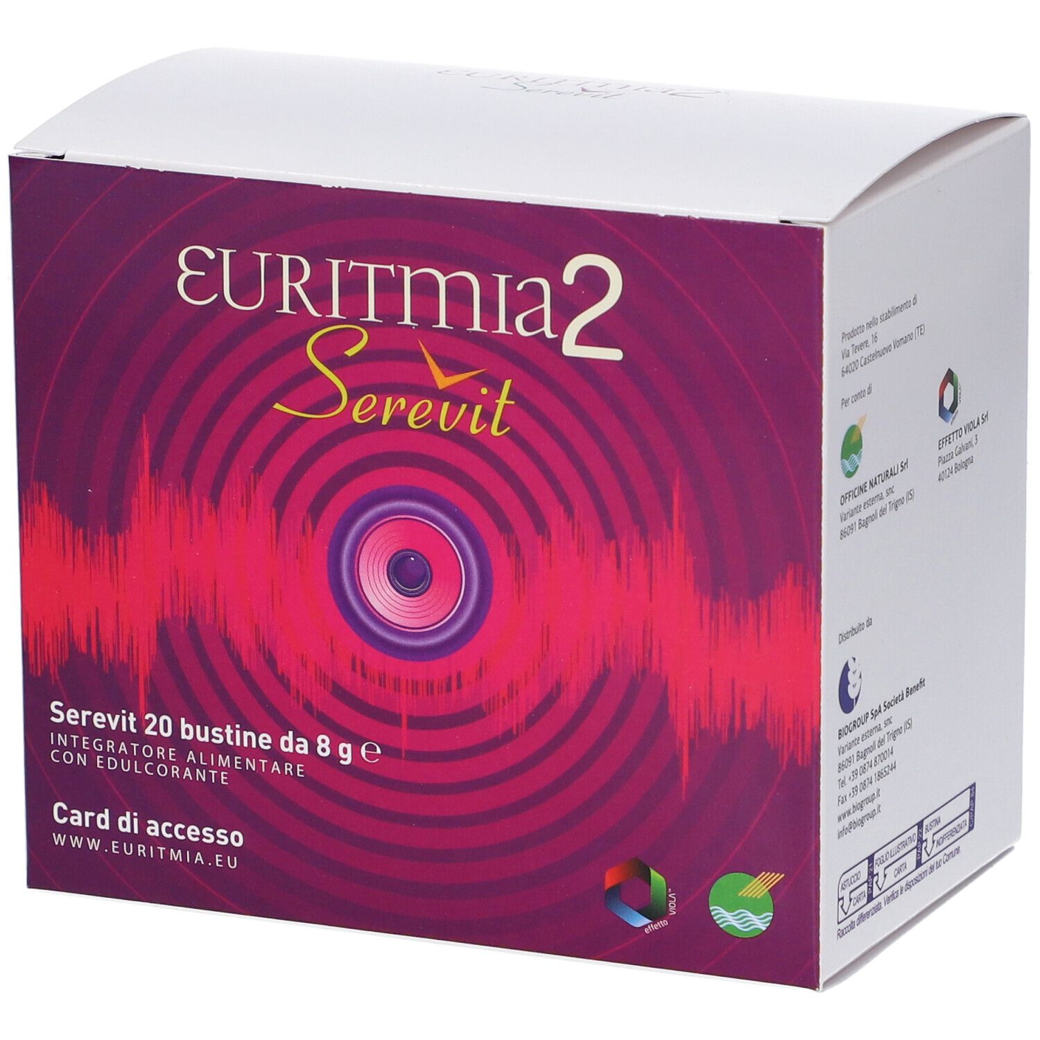 Euritmia 2 Serevit 20 Bustine + Card Accesso Sito Online