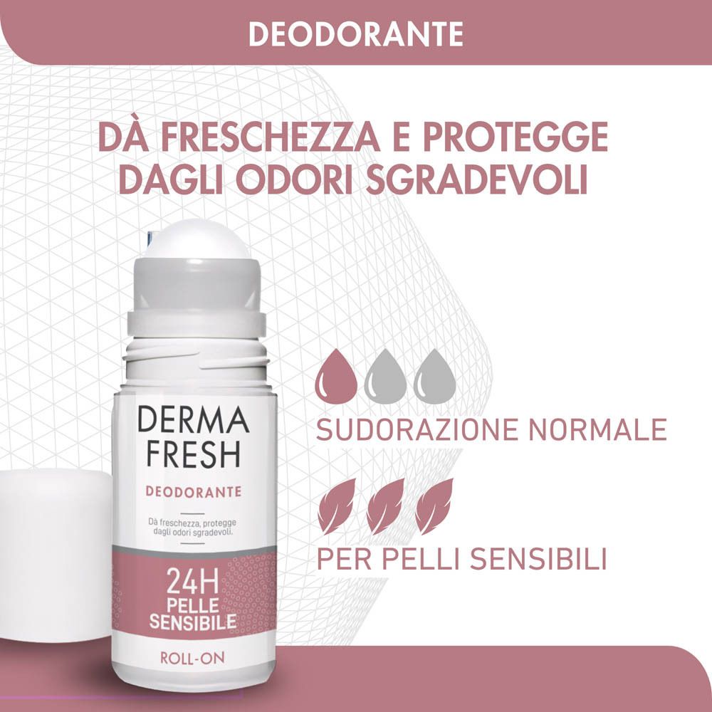 Deodorante roll-on. Protegge dagli odori. Per sudorazione normale e pelli sensibili. Formato roll-on.
