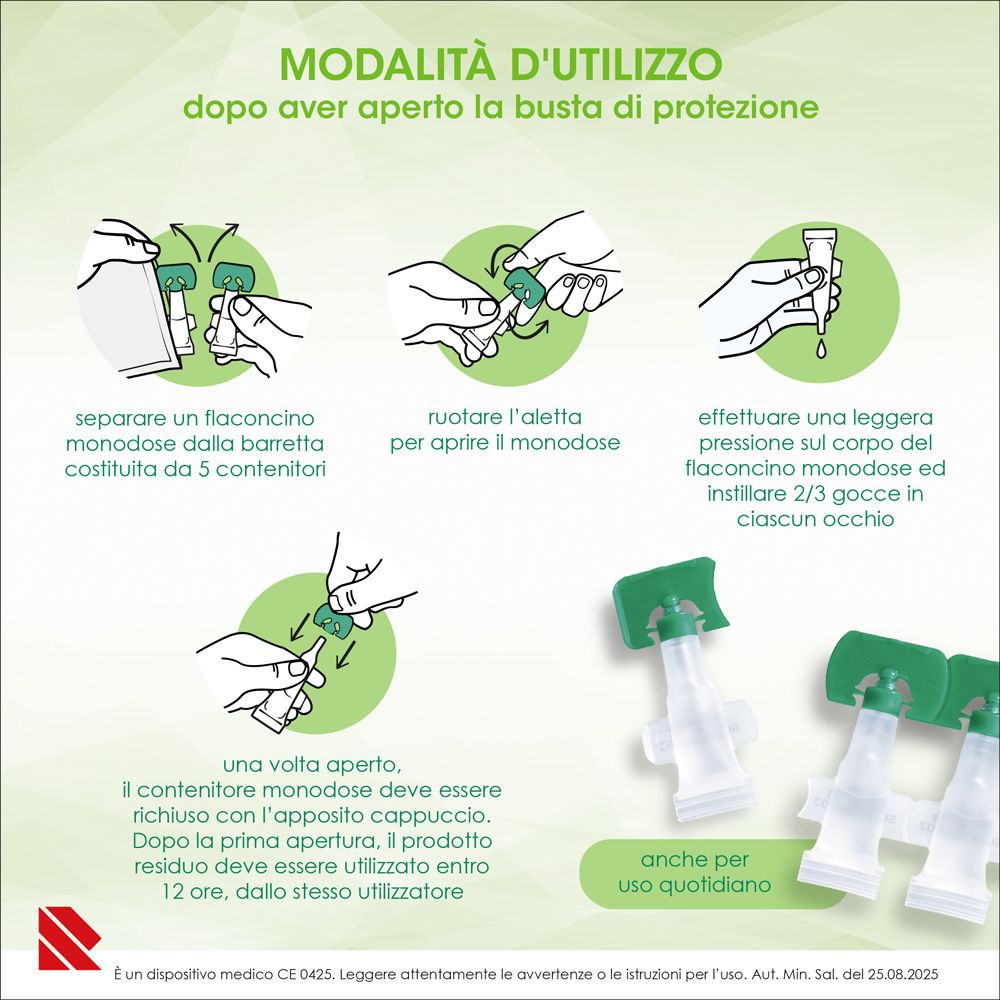 Eumill Gocce Oculari: Confezione con camomilla, hamamelis ed euphrasia. 20 contenitori monodose.