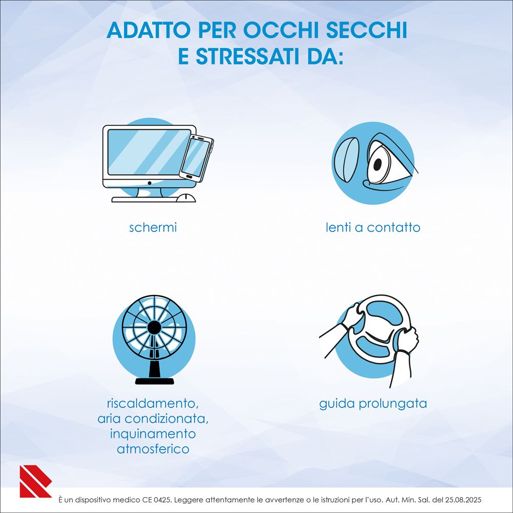 Eumill Protection: Adatto per occhi secchi e stressati da schermi, lenti a contatto, climatizzazione, guida.