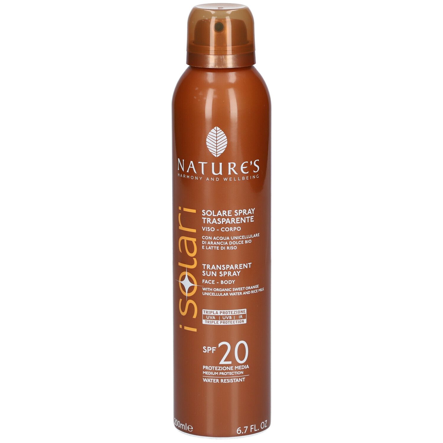 NATURE'S iSolari Solare Spray Trasparente SPF 20