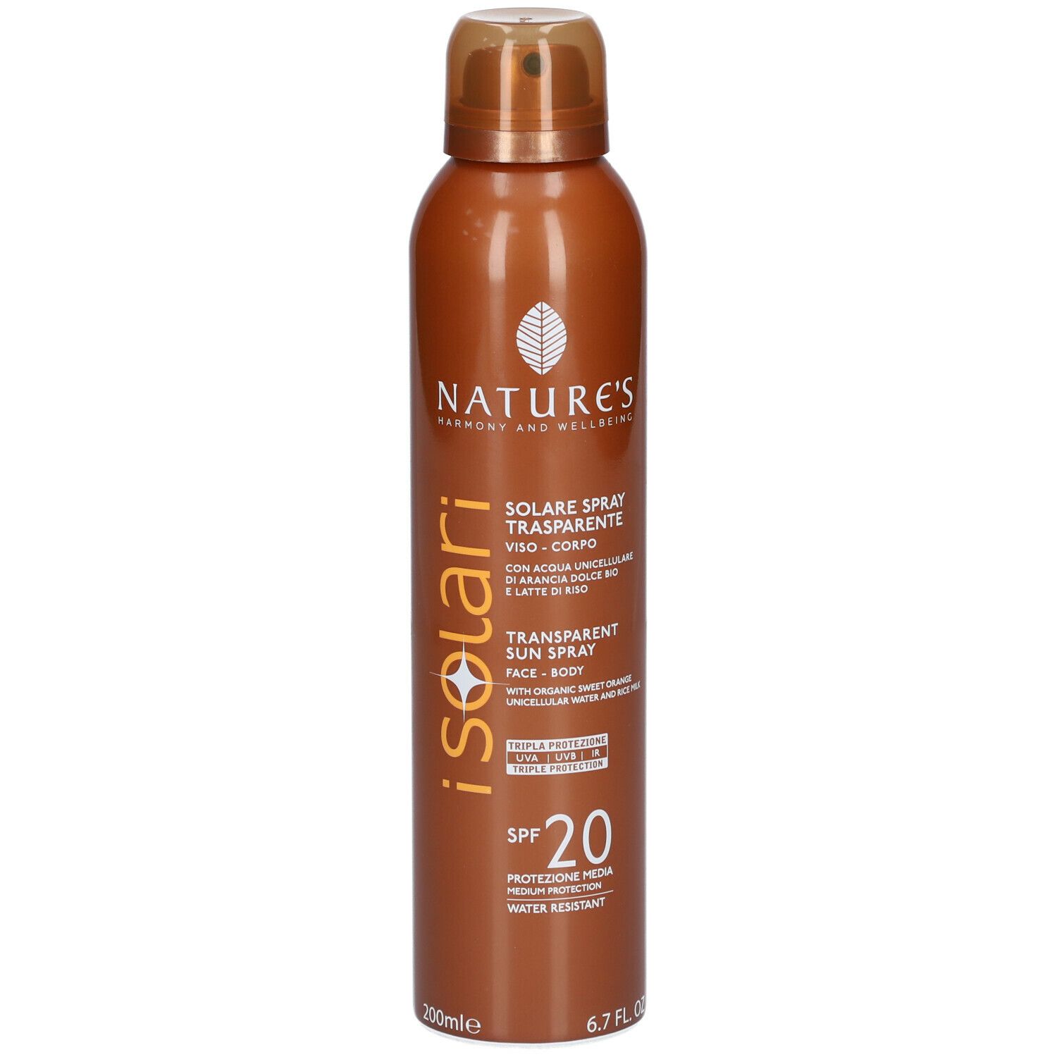 NATURE'S iSolari Solare Spray Trasparente SPF 20