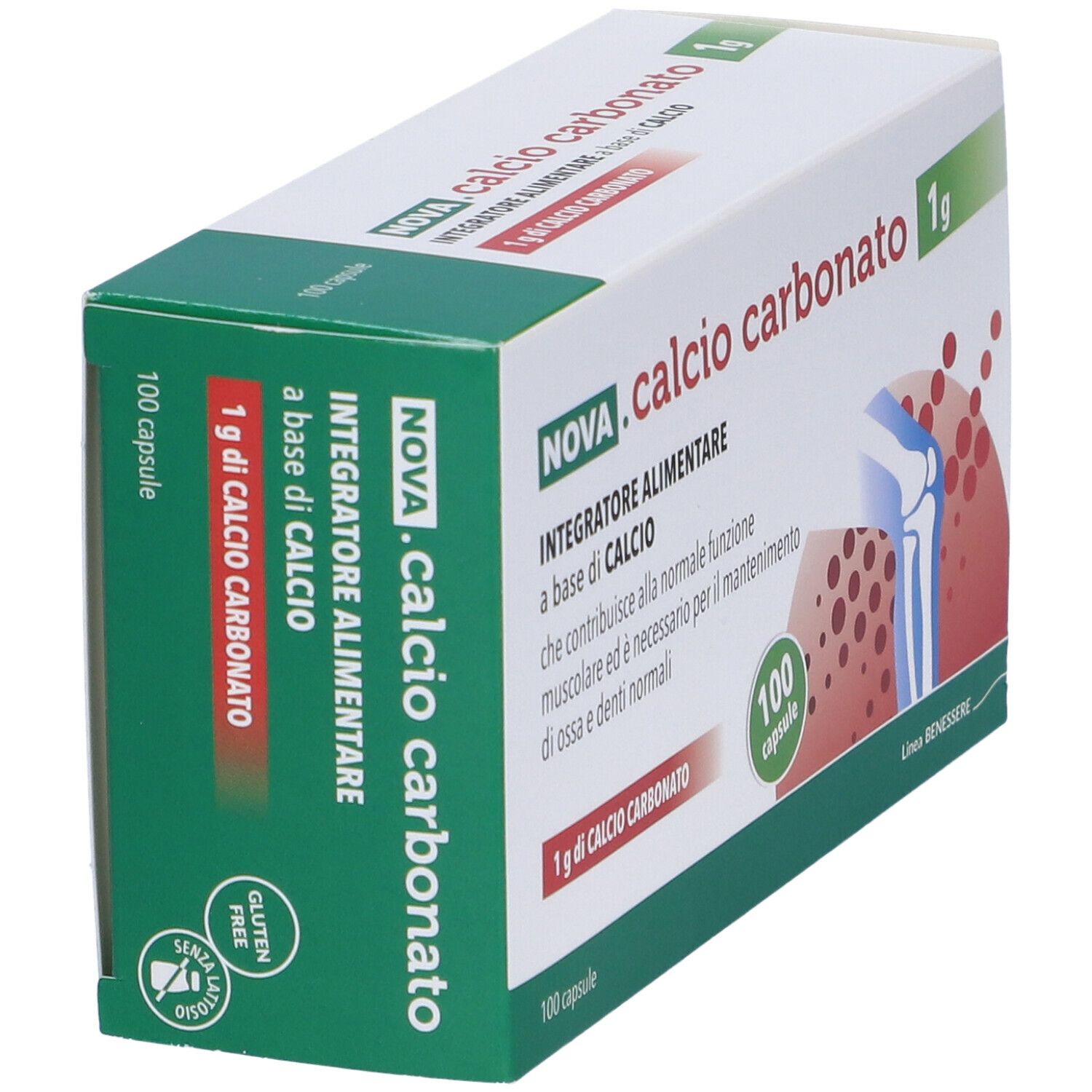 NOVA ARGENTIA - Calcio Carbonato 0,5 G - Bone Health Supplement 100 Capsules