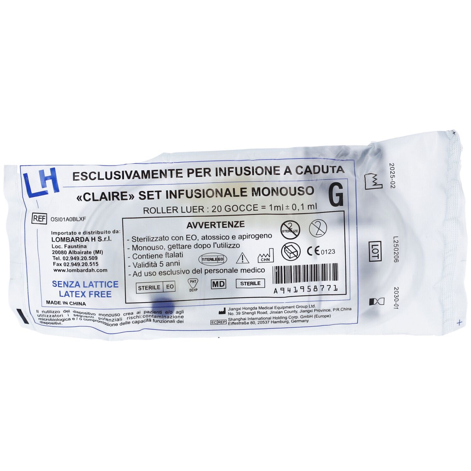 Lombarda H Set Infusionale Roller Luer