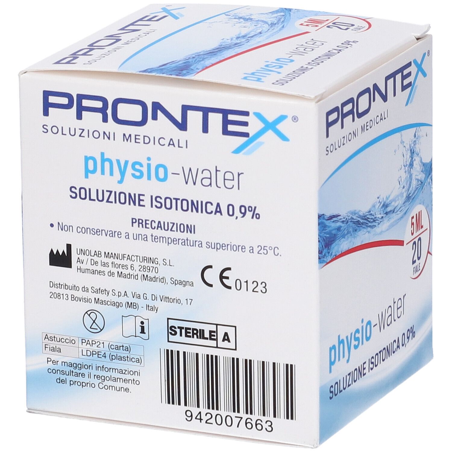Soluzione Fisiologica Prontex Physio Isotonic 20 Fiale Da 5 Ml