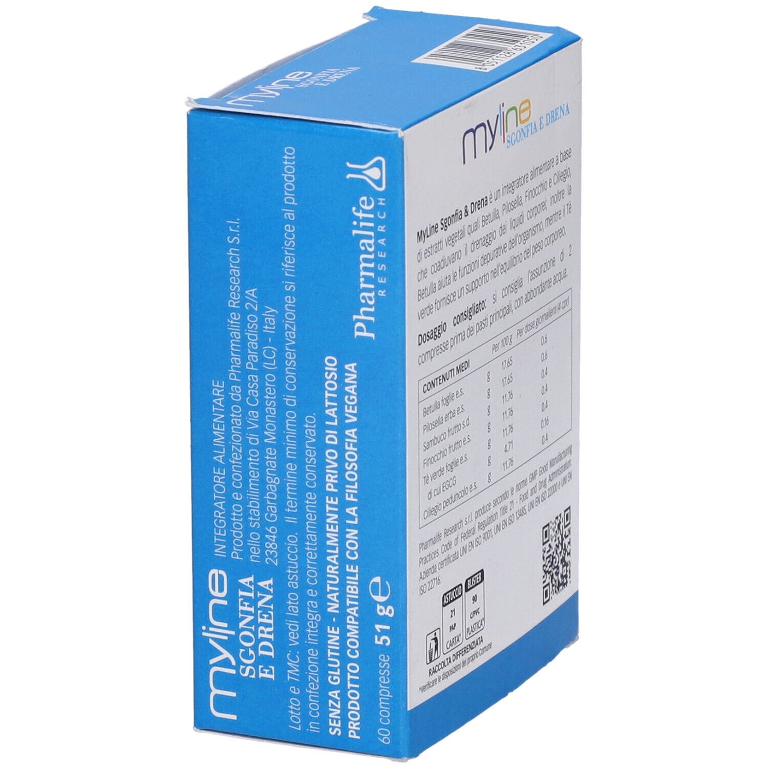 Scatola My Line Sgonfia & Drena. 60 compresse, 51 g.
