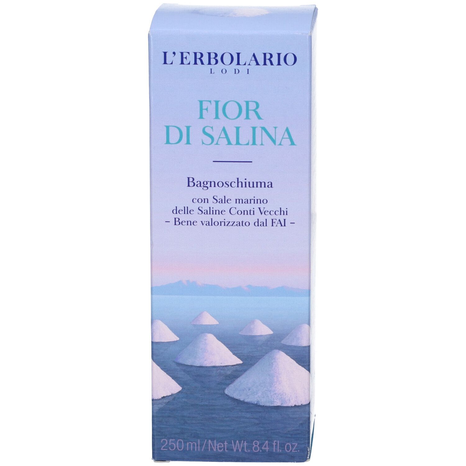 Confezione L'Erbolario. Scritta Fior di Salina, Bagnoschiuma. 250ml.