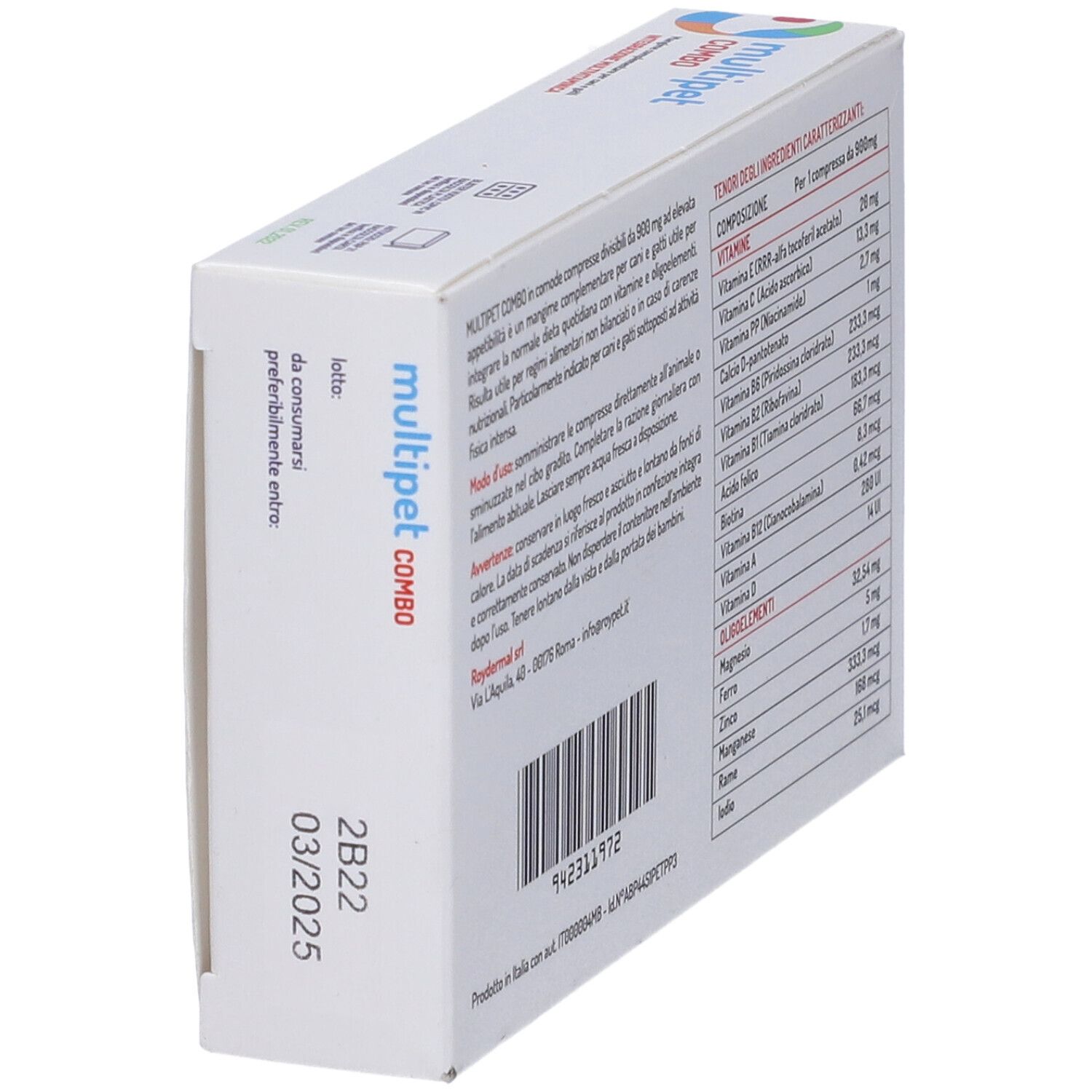 Multipet Combo Integratore Vitaminico Per Cani E Gatti 30 Compresse
