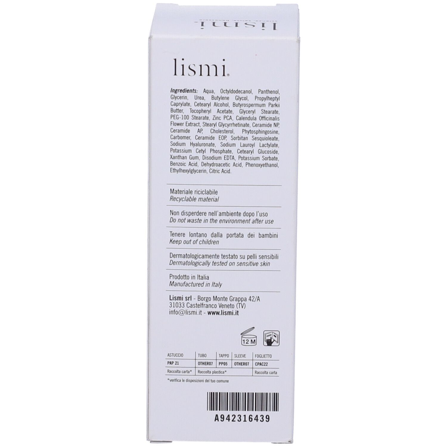 Lismi Liderm Sollevo Crema Lenitiva