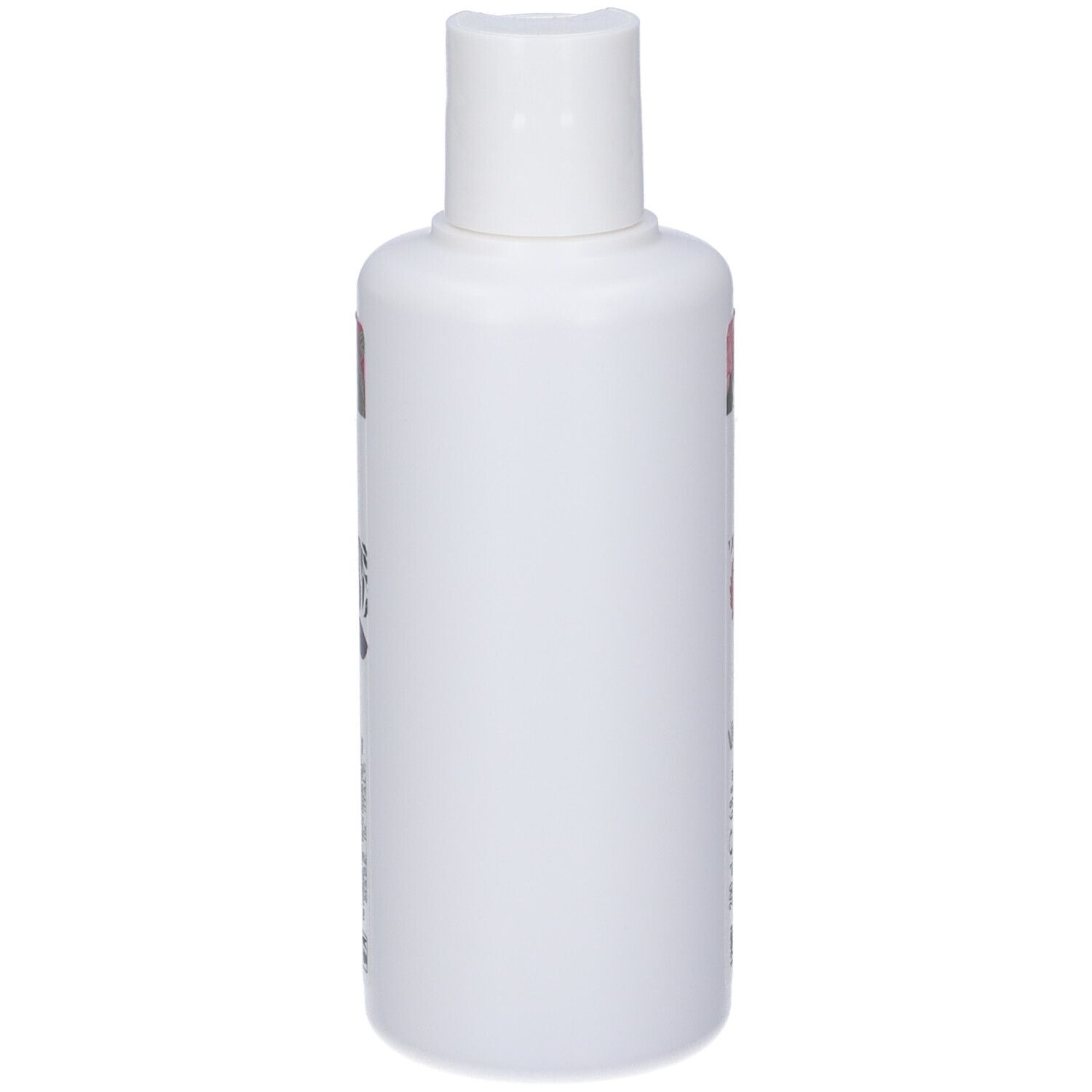 Flacone bianco. Nessuna scritta visibile. Tappo bianco in alto.