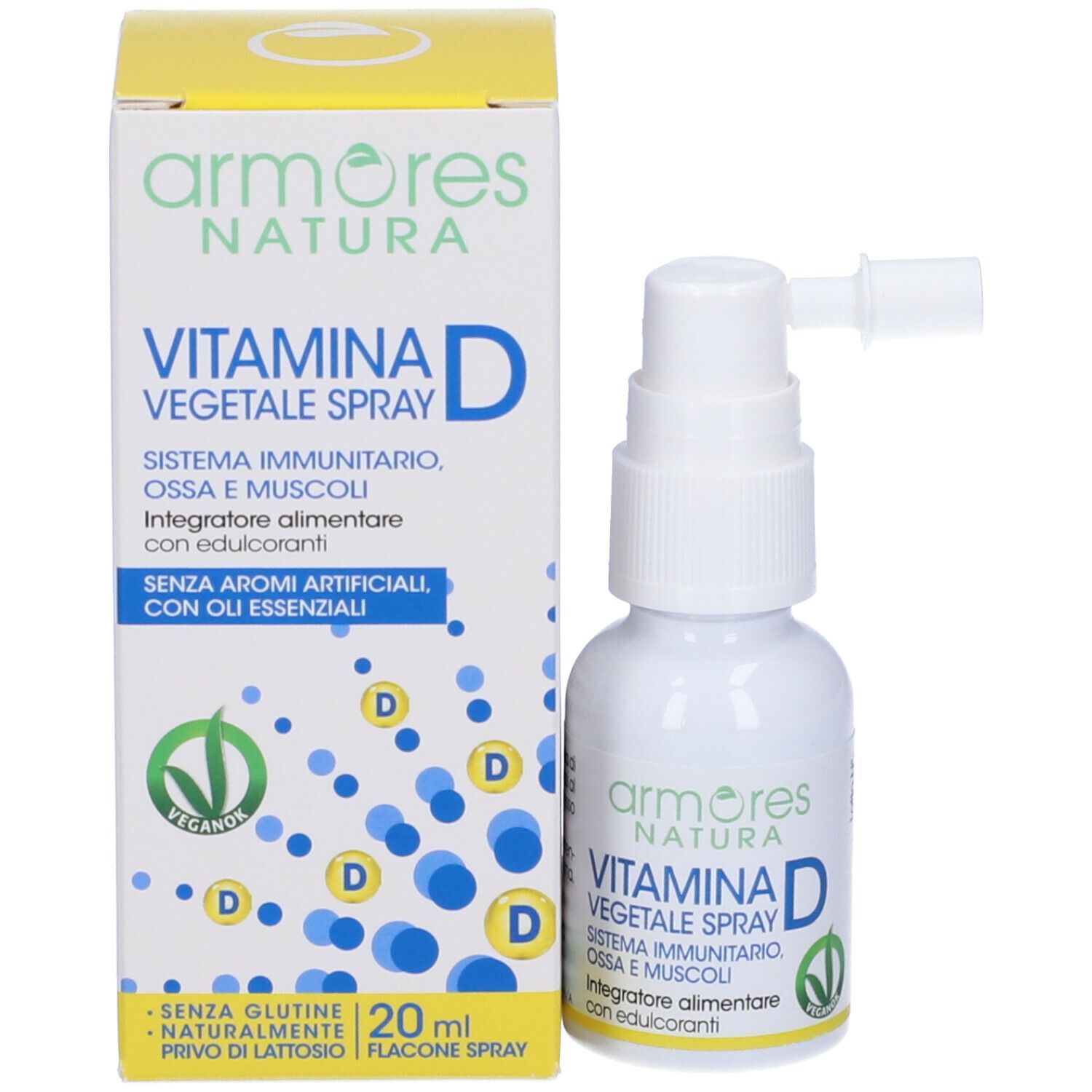 ARMORES NATURA - Vitamina D Vegetale Spray 20 Ml - Integratore Di Vitamina D