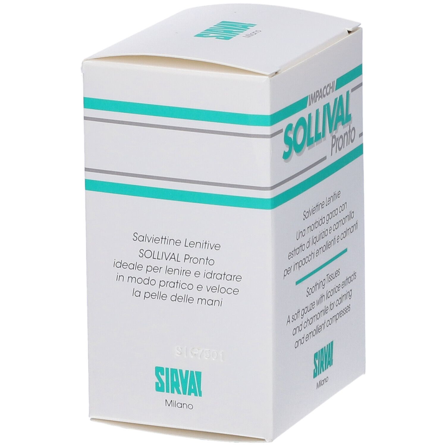 Confezione SOLLIVAL Pronto. Testo in italiano e inglese. Ideale per la pelle delle mani.