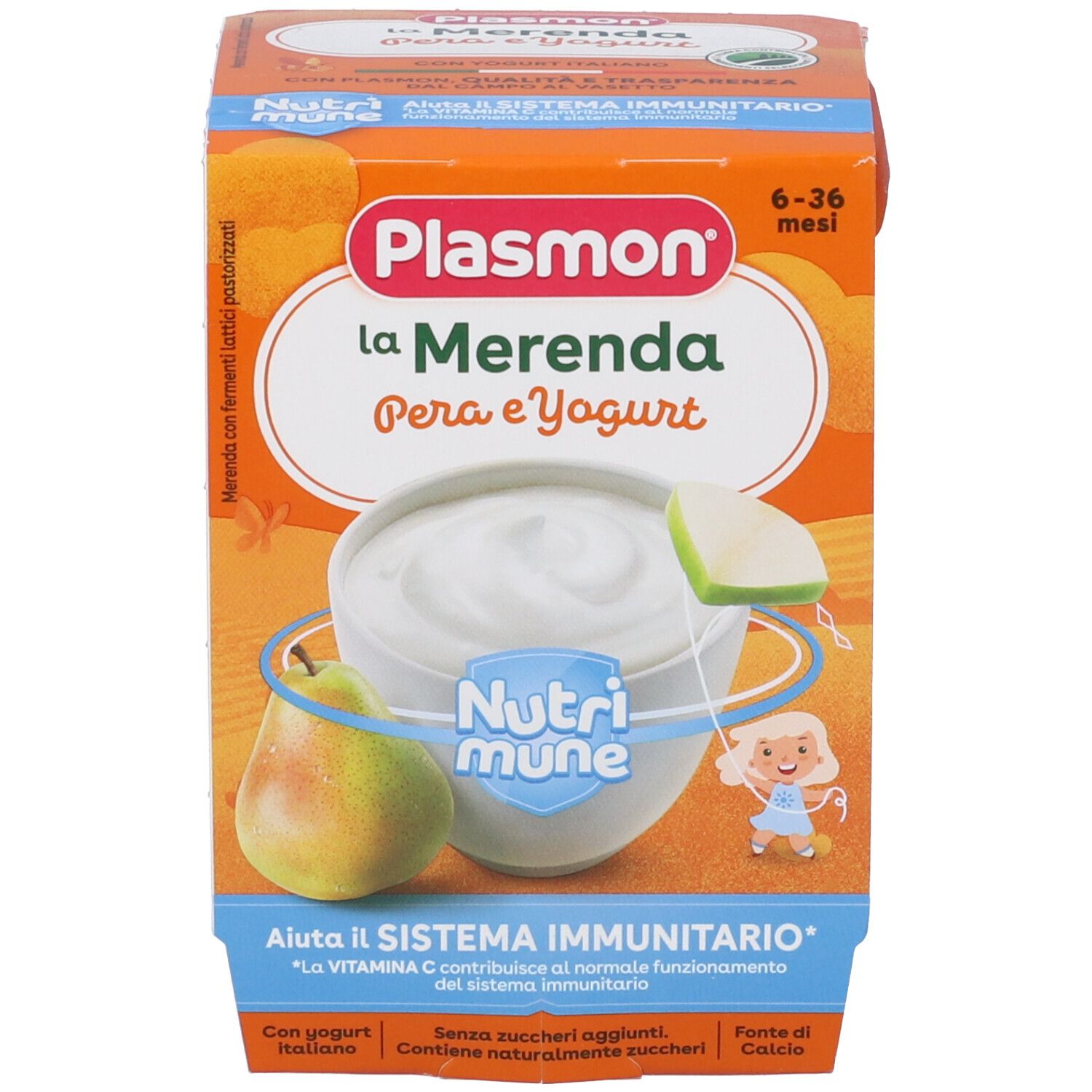 Plasmon La Merenda Dei Bambini Sapori Di Natura Pera Yogurt Asettico