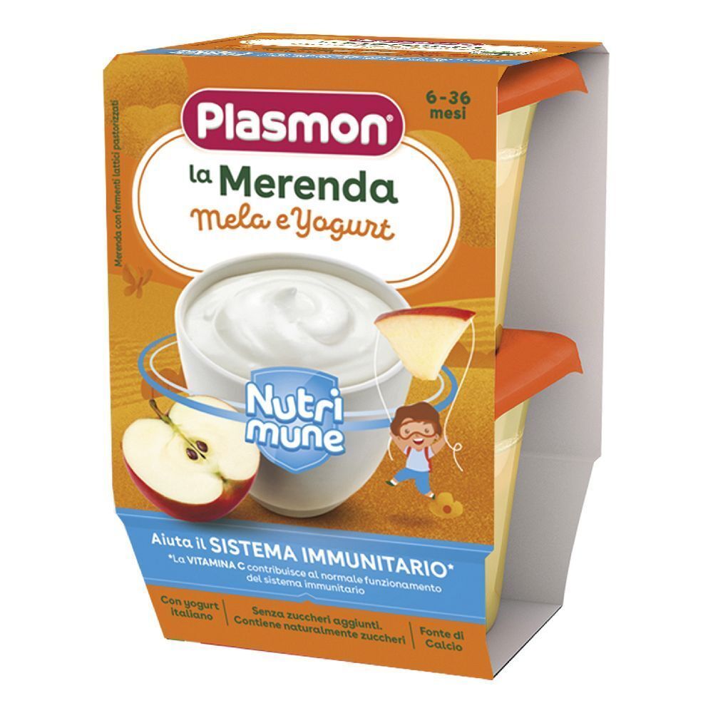 Plasmon La Merenda Dei Bambini Sapori Di Natura Mela Yogurt Asettico 2 X 120 G