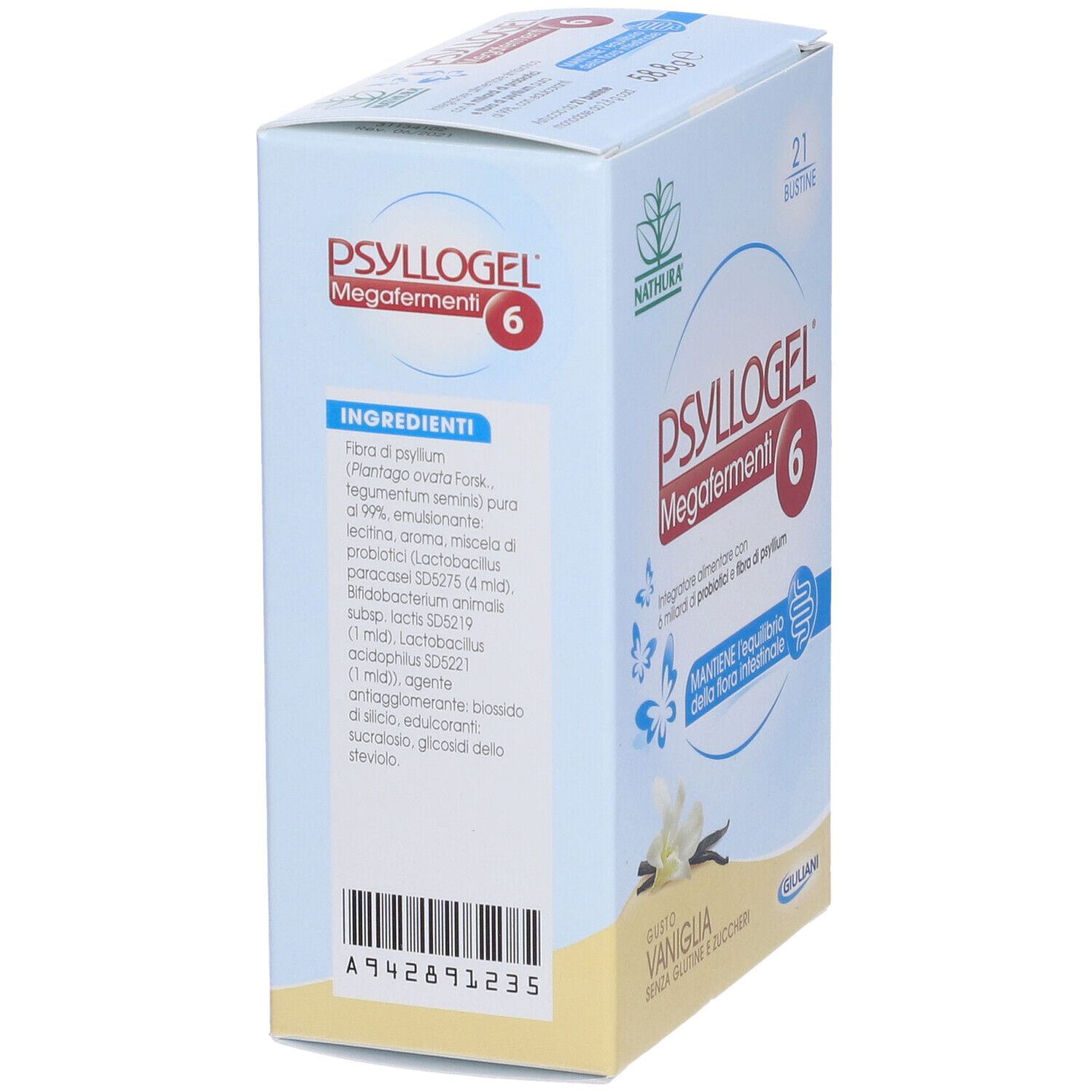 NATHURA PSYLLOGEL® Megafermenti 6 Gusto Vaniglia