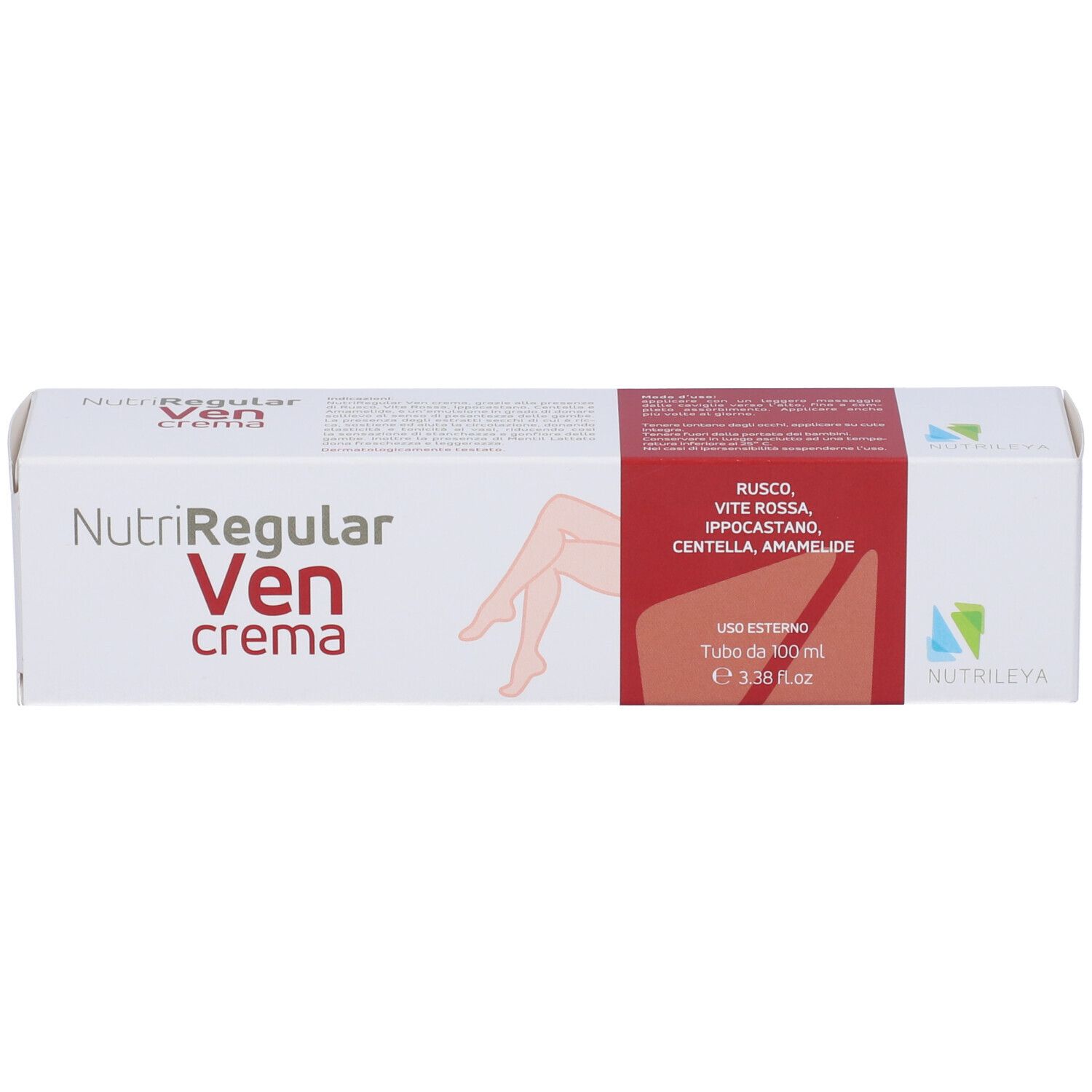Confezione in cartone. Nome prodotto: NutriRegular Ven crema. Ingredienti e logo visibili.