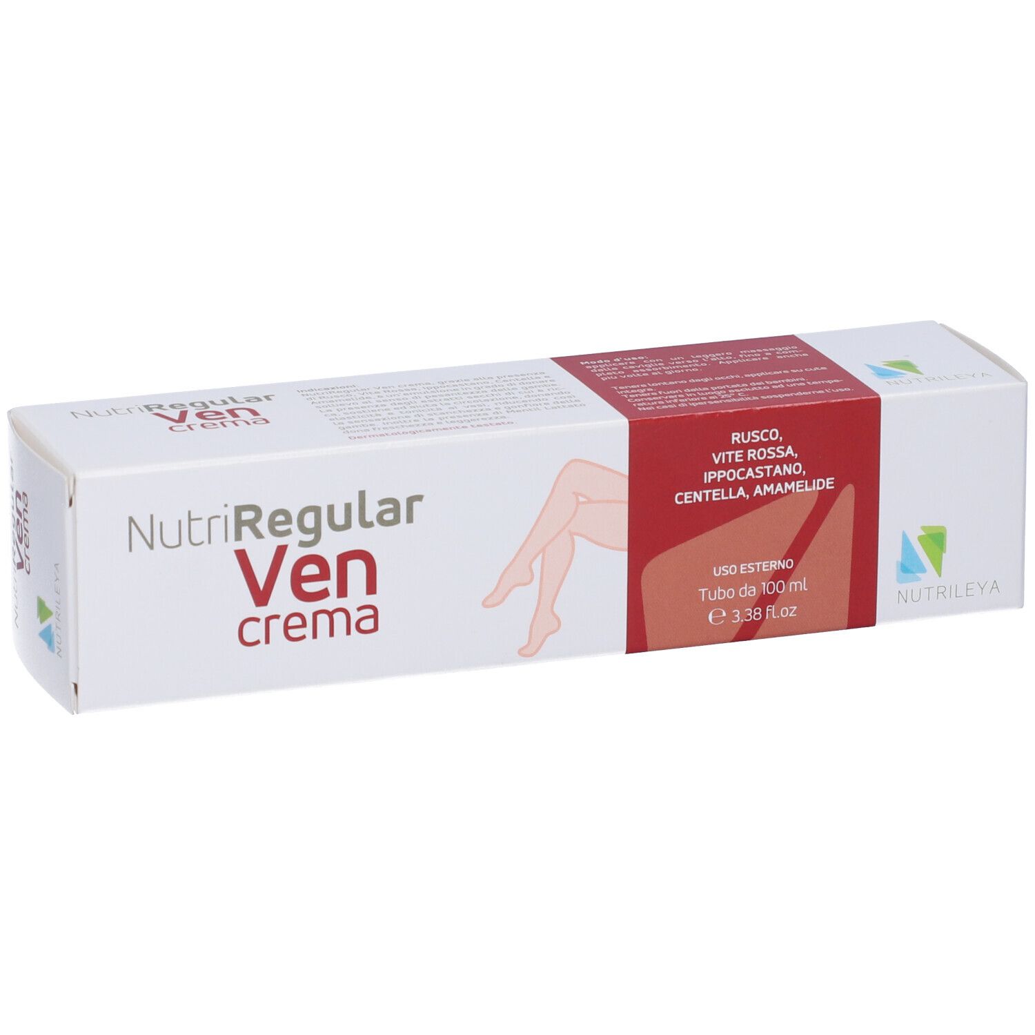 Confezione in cartone. Nome prodotto: NutriRegular Ven crema. Logo e informazioni visibili.