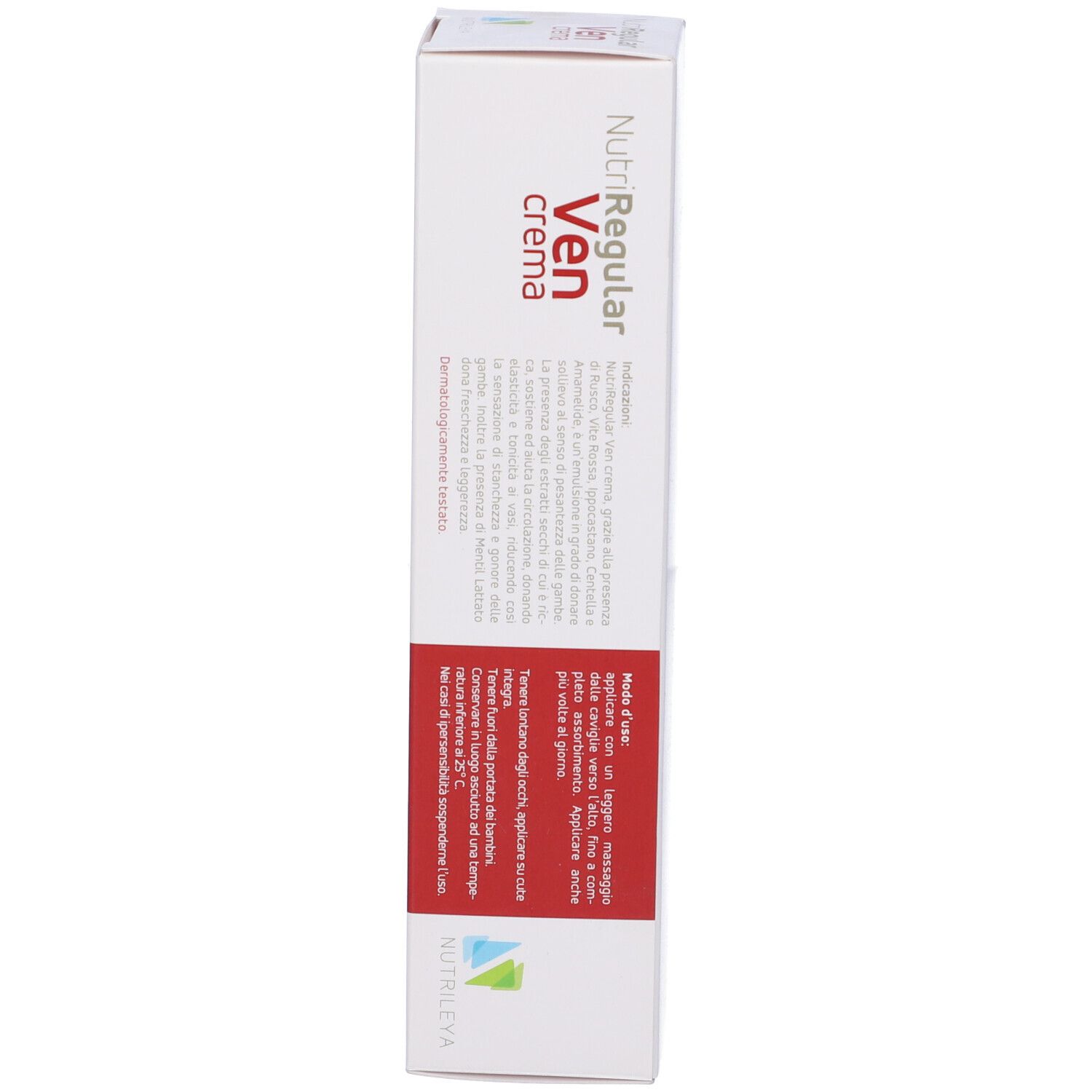 Confezione in cartone. Nome prodotto: NutriRegular Ven crema. Istruzioni e logo visibili.