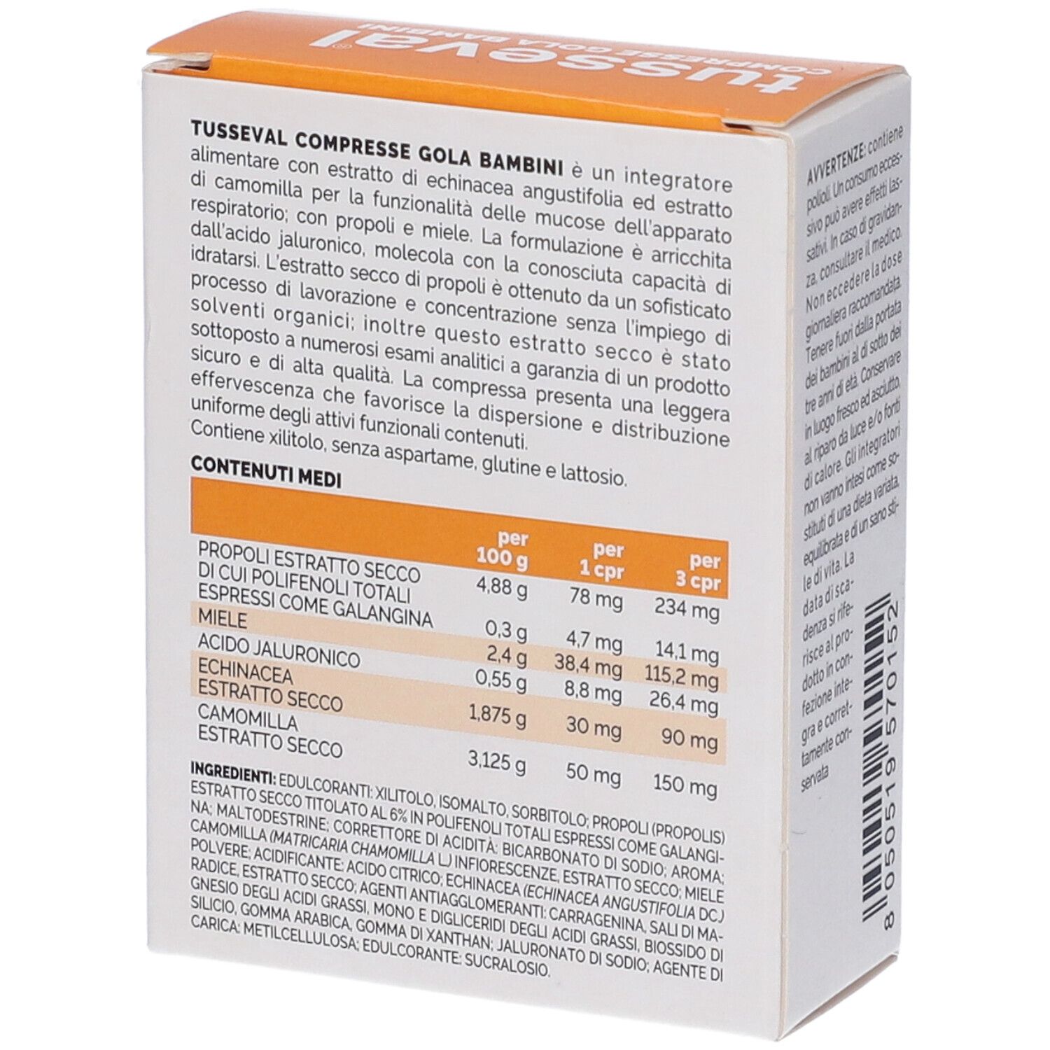 Tusseval Gola Bambini 24 Compresse