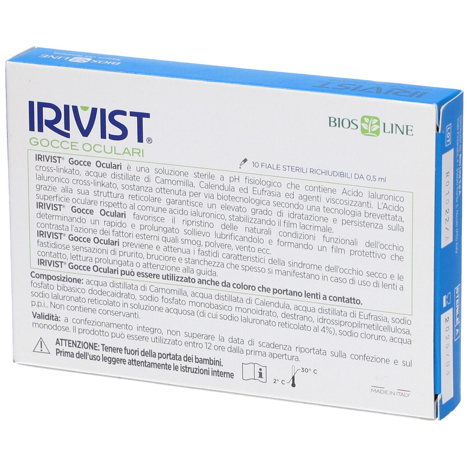 Irivist Gocce Monodose 10 Fiale 0,5 Ml Acido Ialuronico Croos